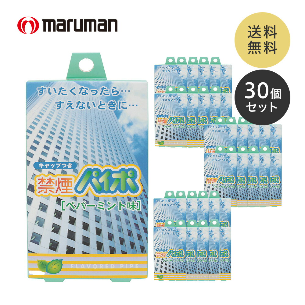 禁煙グッズ 使い切り 禁煙パイポ ペパーミント味 3本入り 30個セット マルマン 公式 煙が出ない 使い捨て 禁煙 グッズ 電子パイポ 本体 メントール フレーバー コンパクト 禁煙サポート 離煙 ニコチン0 スティック