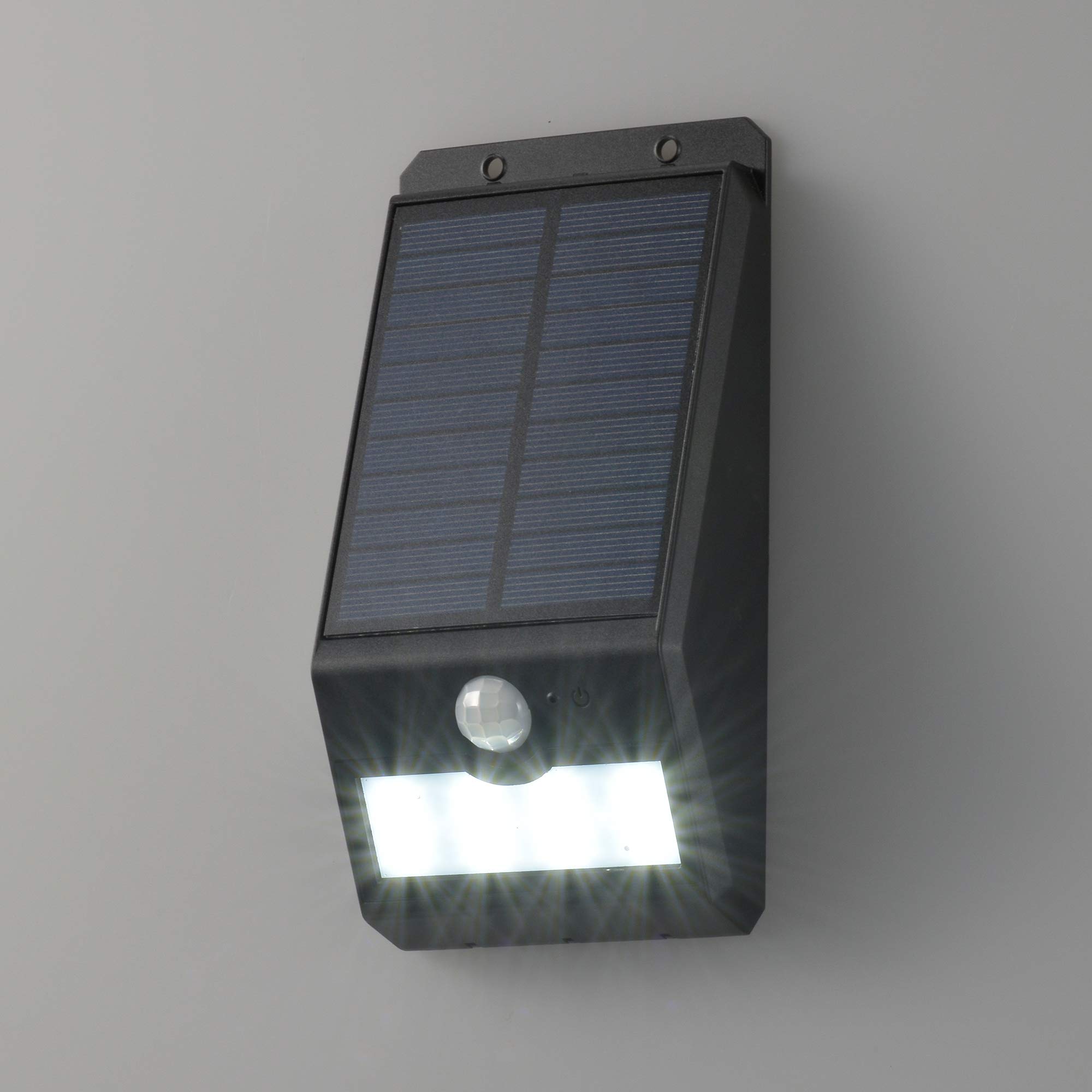 オーム電機 monban ソーラーセンサーウォールライト200lm 薄型 白色LED ブラック 常夜灯付 LS-S120FN4-K 06-4228 OHM|マルミヤCP