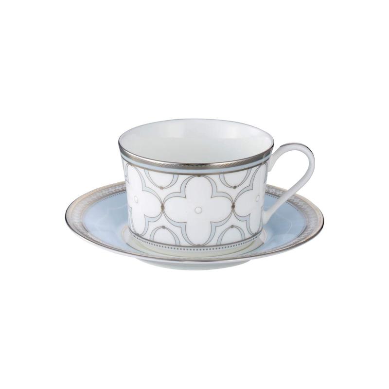 Noritake ノリタケ カップ ＆ ソーサー （ コーヒー ティー 兼用） 約245cc トレフォリオプラチナ 1客 プラチナ ボーンチャイナ T93686/4957