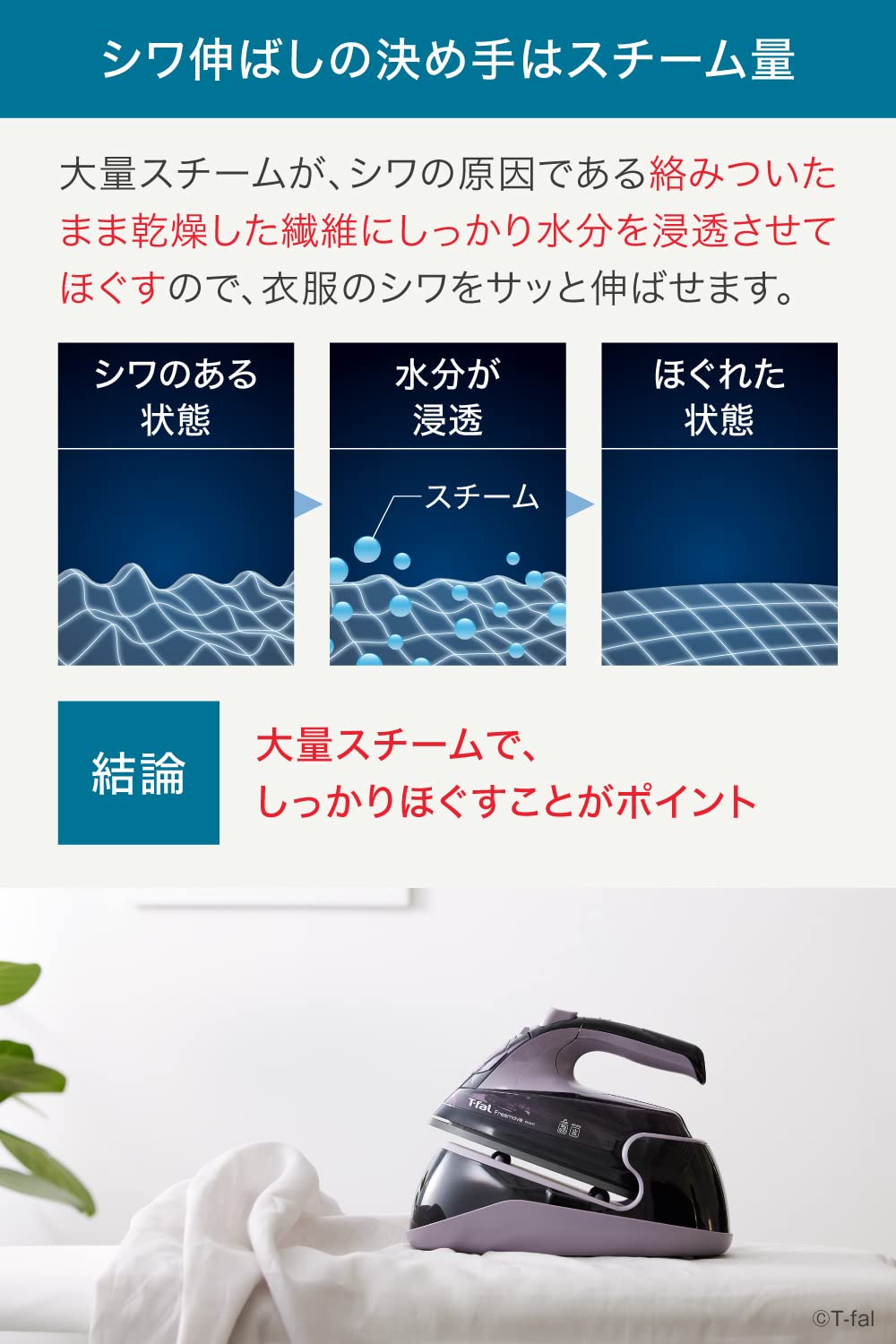 ティファール コードレス スチームアイロン (ジェットスチーム 最大80g/分) 最短30秒立ち上がり フッ素樹脂かけ面 かけたまま「フリームーブ ミニ」 FV6111J0|マルミヤCP