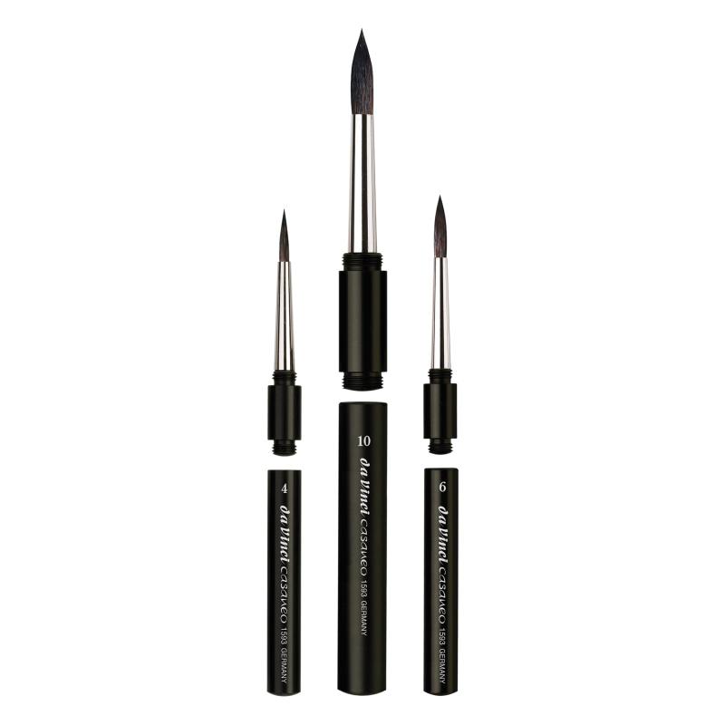 ダ ヴィンチ水彩画筆 5382 1593 CASANEO Travel Brush (ケース付3本セット)