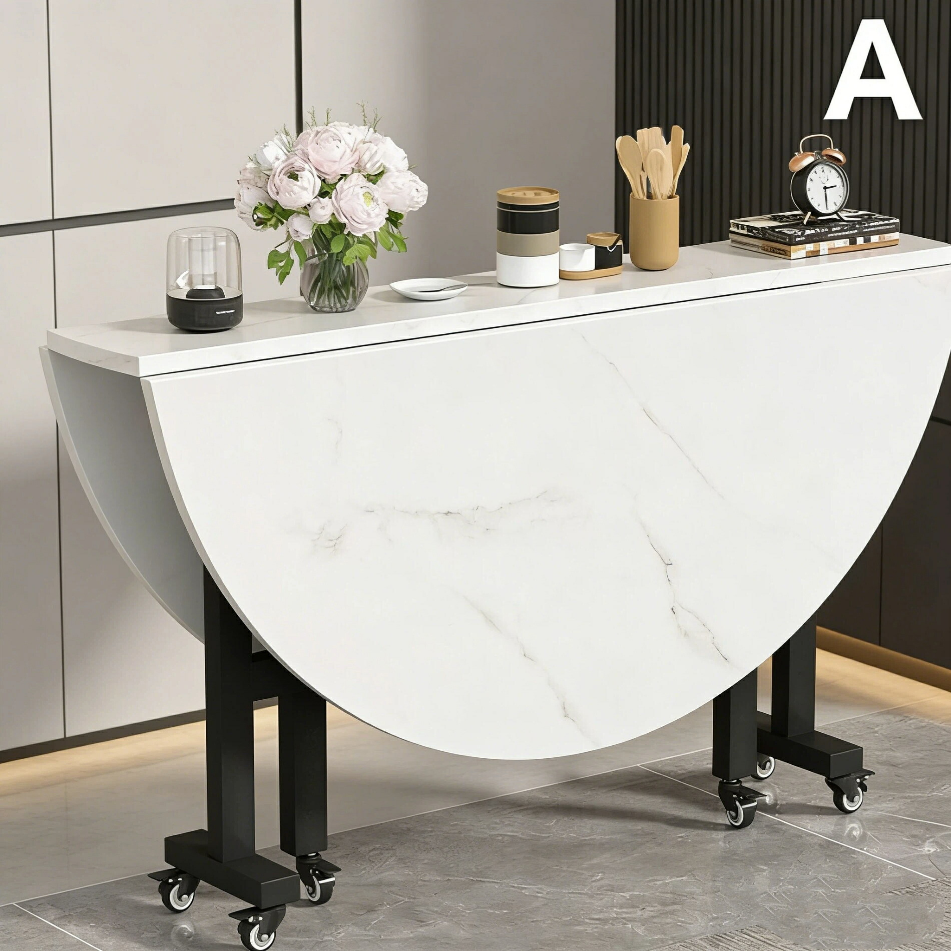 円形テーブル 折りたたみ 丸テーブル 回転ターンテーブル付 大判 120cm 150cm (木製/強化天板/キャスター付) [ダイニングテーブル 食卓 リビング 10人用 来客 パーティー 飲食店 宴会 簡素]｜いいものばかり