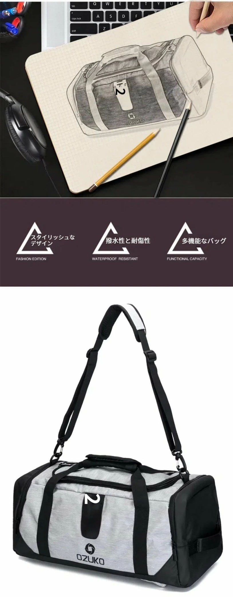 ボストンバッグ メンズ バックパック ショルダーバック リュックサック 乾湿分離 スポーツバッグ 撥水加工  pc収納 通勤リュック ジムバッグ メンズ 大容量 旅行鞄 多機能 通勤 通学 出張 大容量リュック 男女兼用