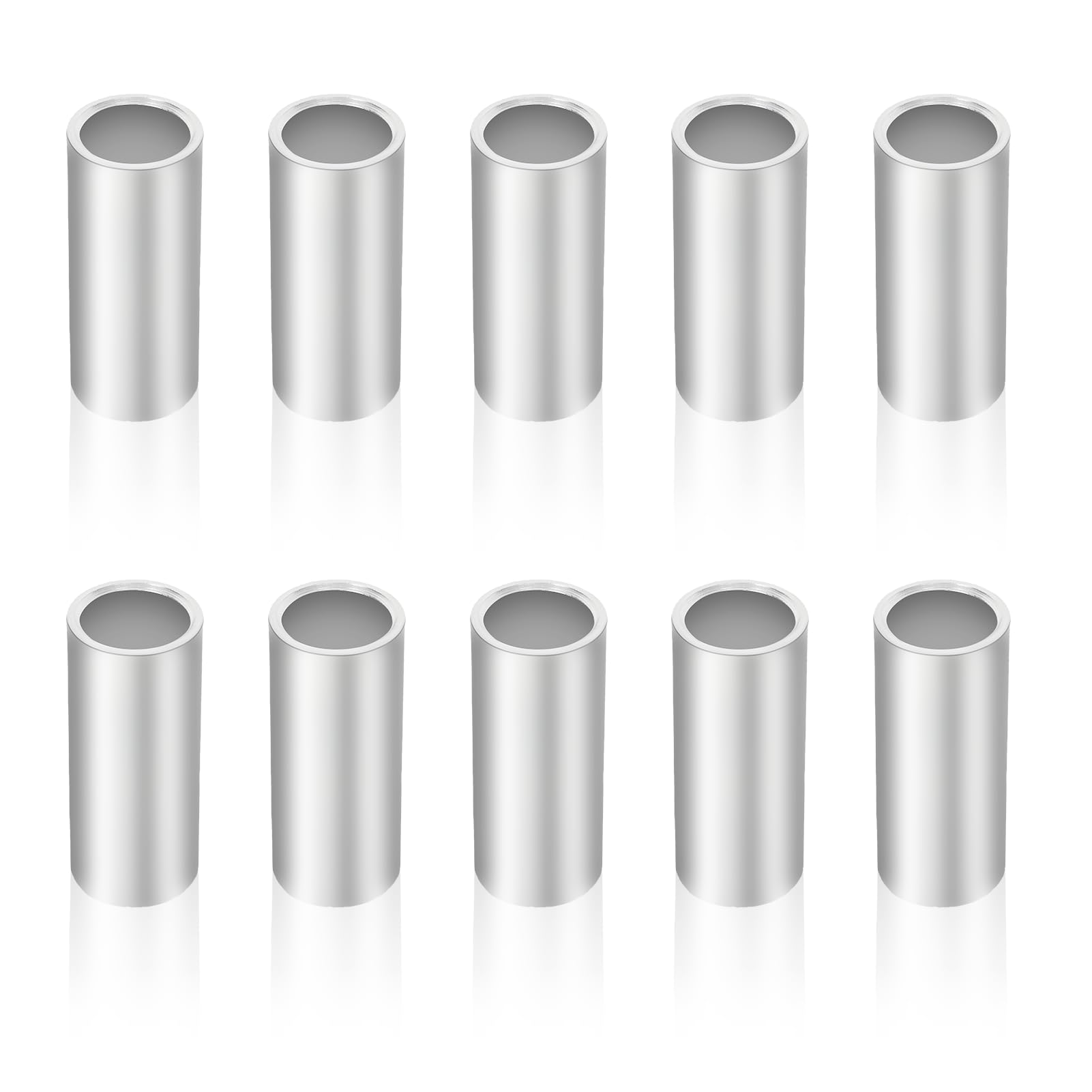 59657 10-PCS 1/2 x 5/8 x 1-1/2in シームレススチールスペーサー、しろがね色 日用品雑貨・文房具・手芸-その他