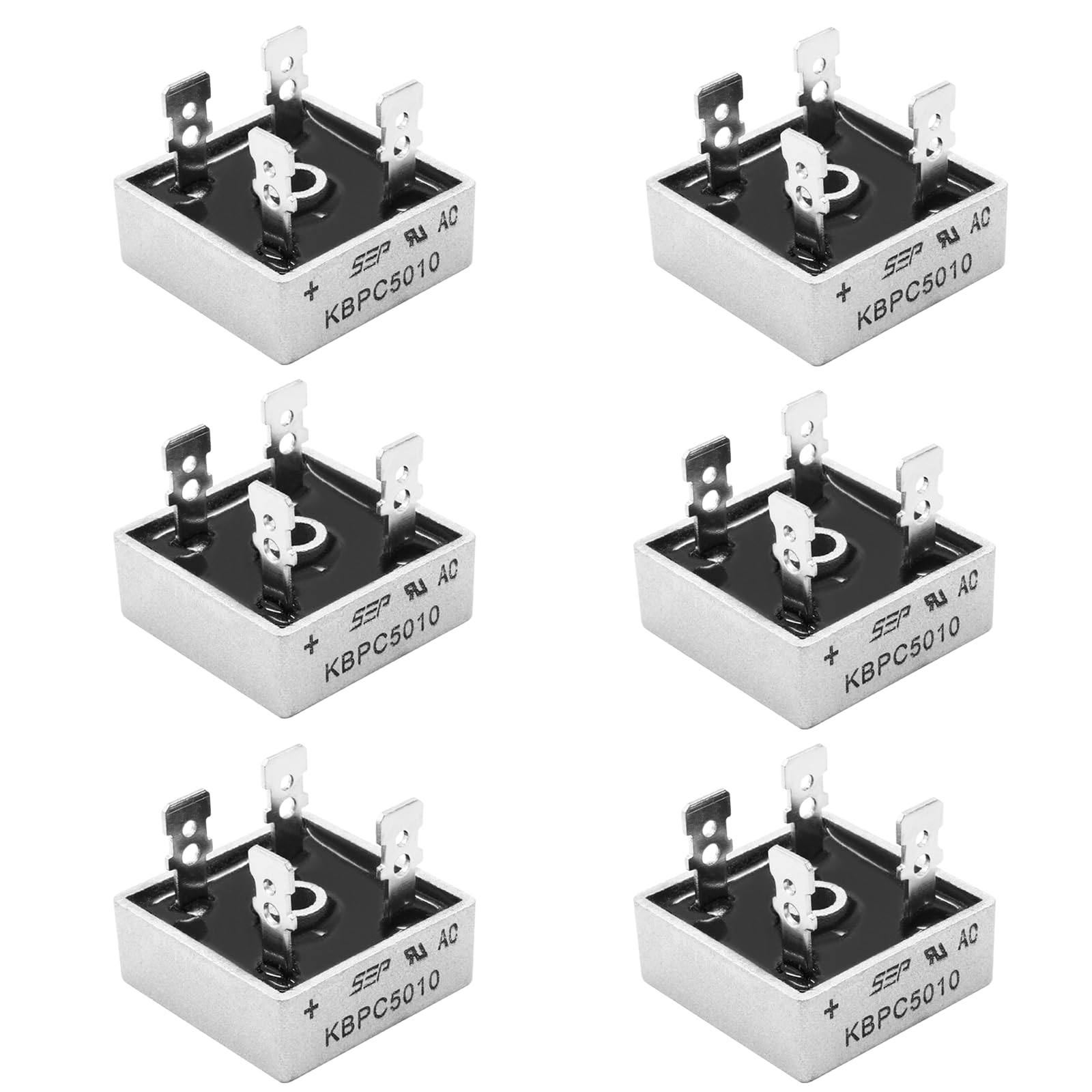 KBPC5010 ブリッジ整流ダイオード 50Amp 1000V KBPC5010 単相フルウェーブブリッジ整流器キット 整流ダイオード電子部品 6個入り｜いいものばかり