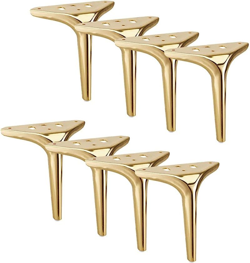 金属元素製 調度品 取り替えっこ用脚 8PCS ３角形 調度品 脚 長椅子 脚 収納家具 牢固たる 取り替えっこ用 金属元素製 食器棚 時刻表 長椅子 カウチチェア 12糎 4