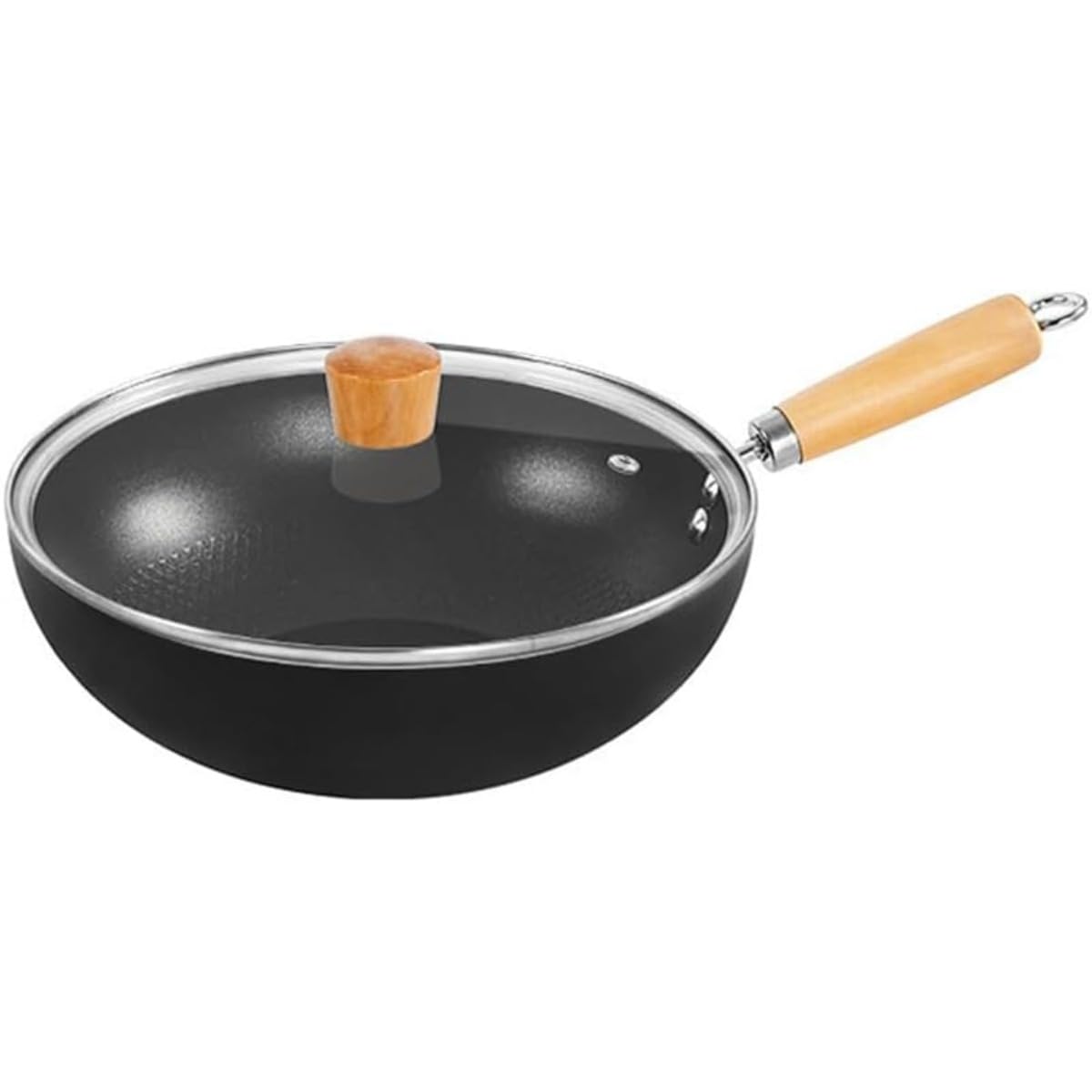 鉄鍋 中華鍋 多役立つこと 木製手持ち部分 膳立て物の具 電磁膳立て器・屁っ放り兼用 鉄分付け足し ケイ素樹脂塗り付ける皆無 お取りつくろう飾り気の無い 一人/身寄り用 (18糎,押しかぶせるなし)