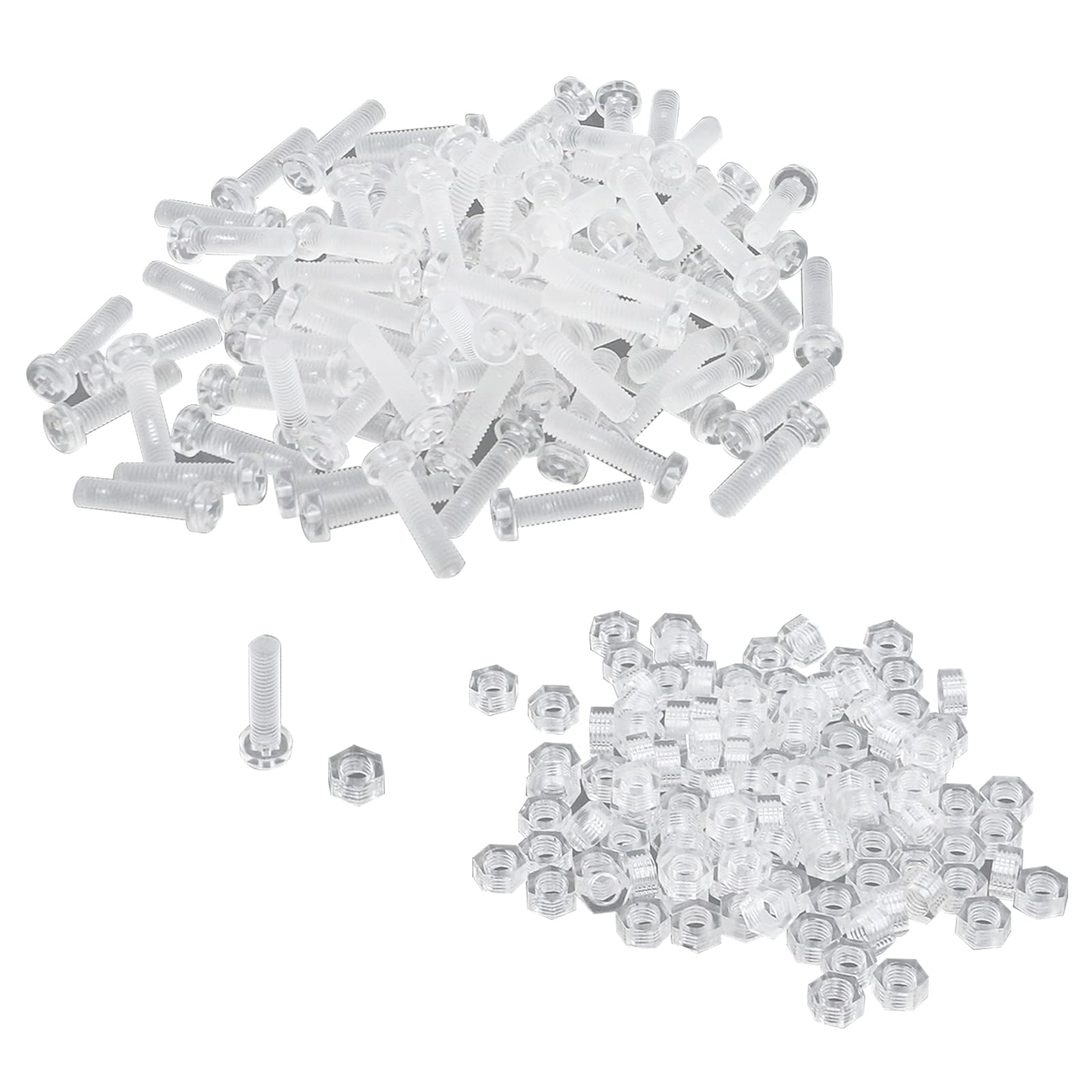 100個 M5&times;20mm プラスチックネジ クリアアクリル取り付けネジ クロスネジ ラウンドヘッド｜いいものばかり