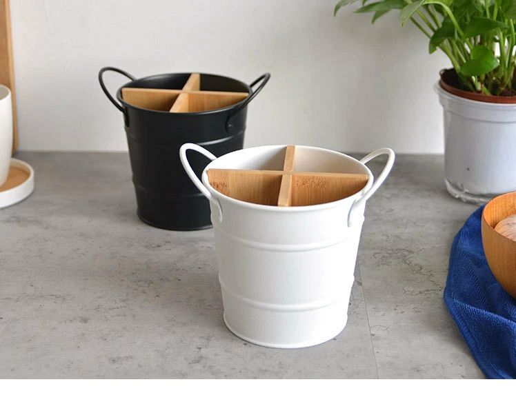 台所 キッチン バケツ 収納 調理器具 フォーク スプーン ナイフ 箸 カトラリースタンド 水切り バケツ型 【%】箸立て|いいものばかり