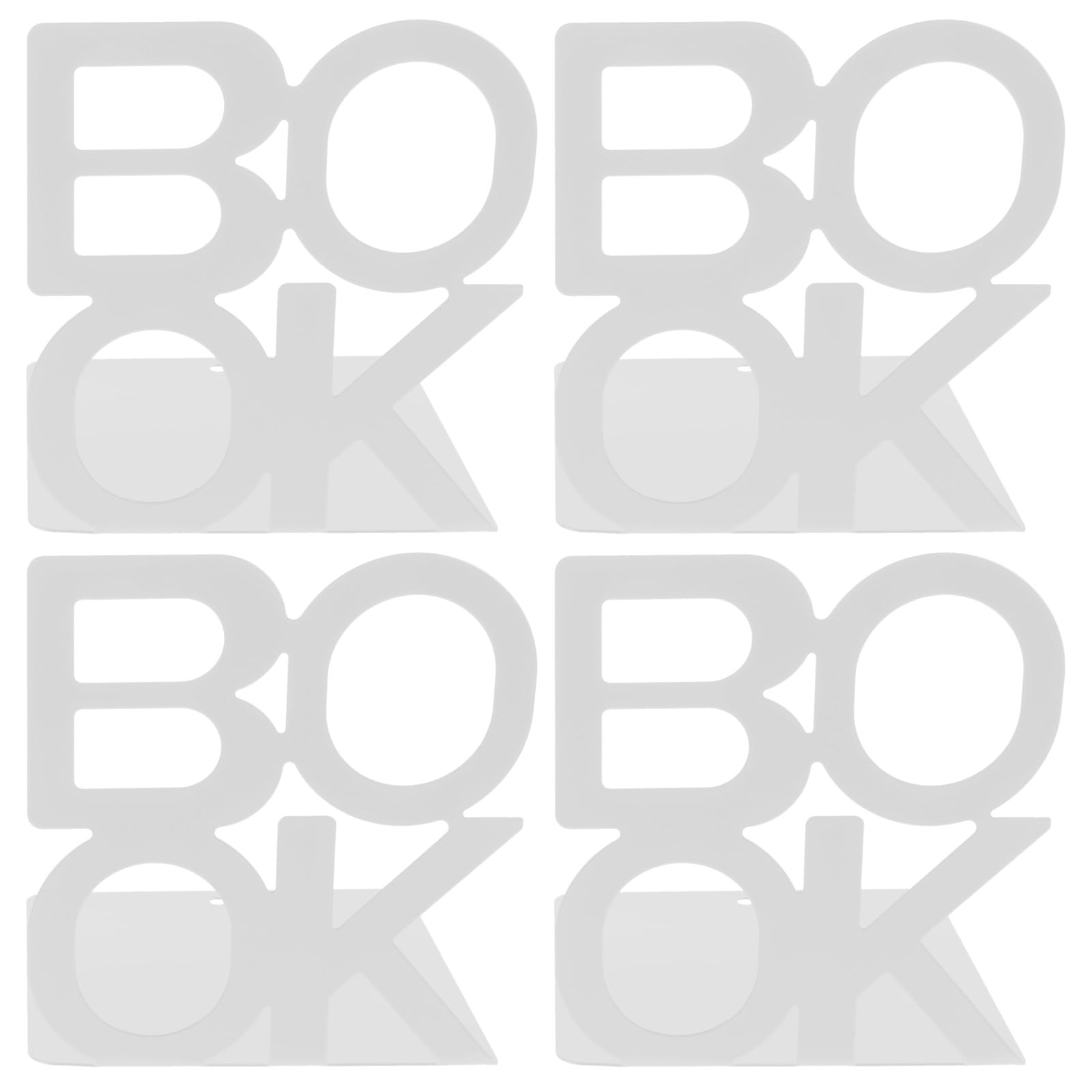 金属製のブックエンド 棚用ブックホルダー 手作りのブックオーガナイザー デスク整理に最適なミニマリストデザイン 白色書類や本しっかり収納可能 4個セット｜いいものばかり