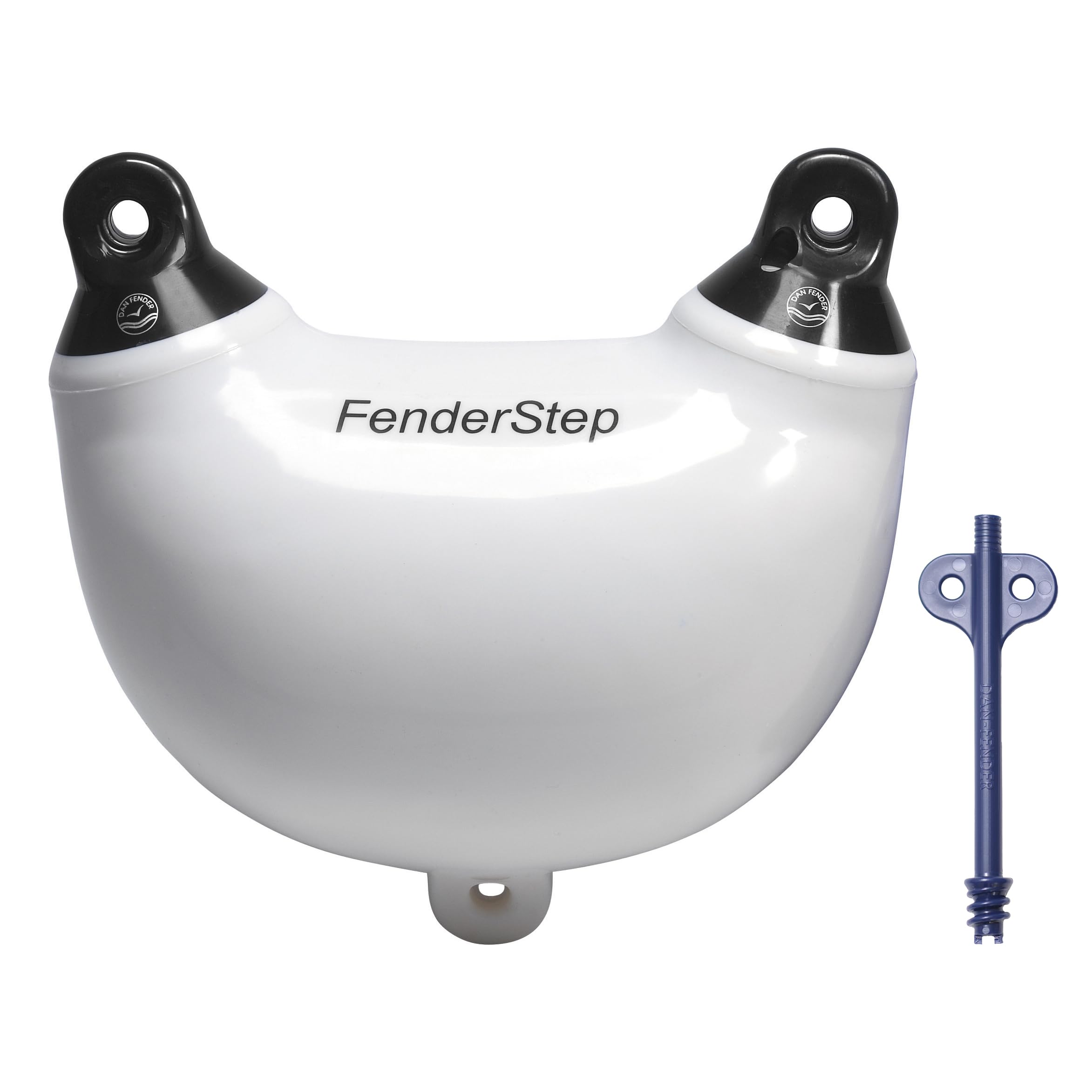 Dan Fender FenderStep - 多目的ボーディングステップとボートフェンダー - 簡単にアクセスできるステッピングラダー&バンパー - ドッキング用ヨット、ポンツーン、ボートアクセサリー (ネイビーブルー)