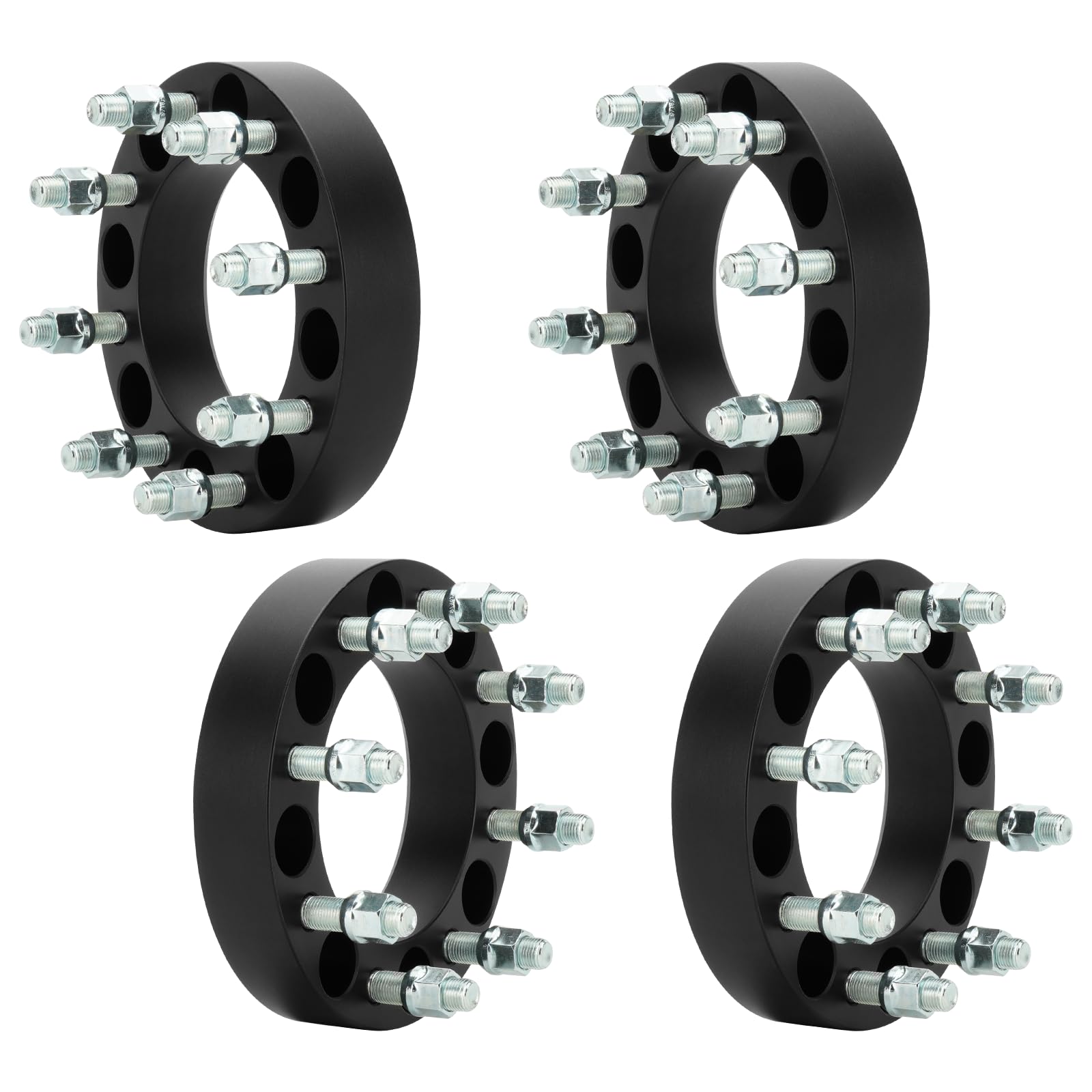 8x6.5 2in (50.8粍) ホイールスペーサー 130粍ボア付き添い人、9/16in-18スタッドスレッドピッチ、4個鍛えるリムアダプタ 8x165.1粍 8引っ敷き 1994-2011年式ダッジラム2500 3500、1988-19988-1998 ジェラルド・r・フォードF25。 0 F350