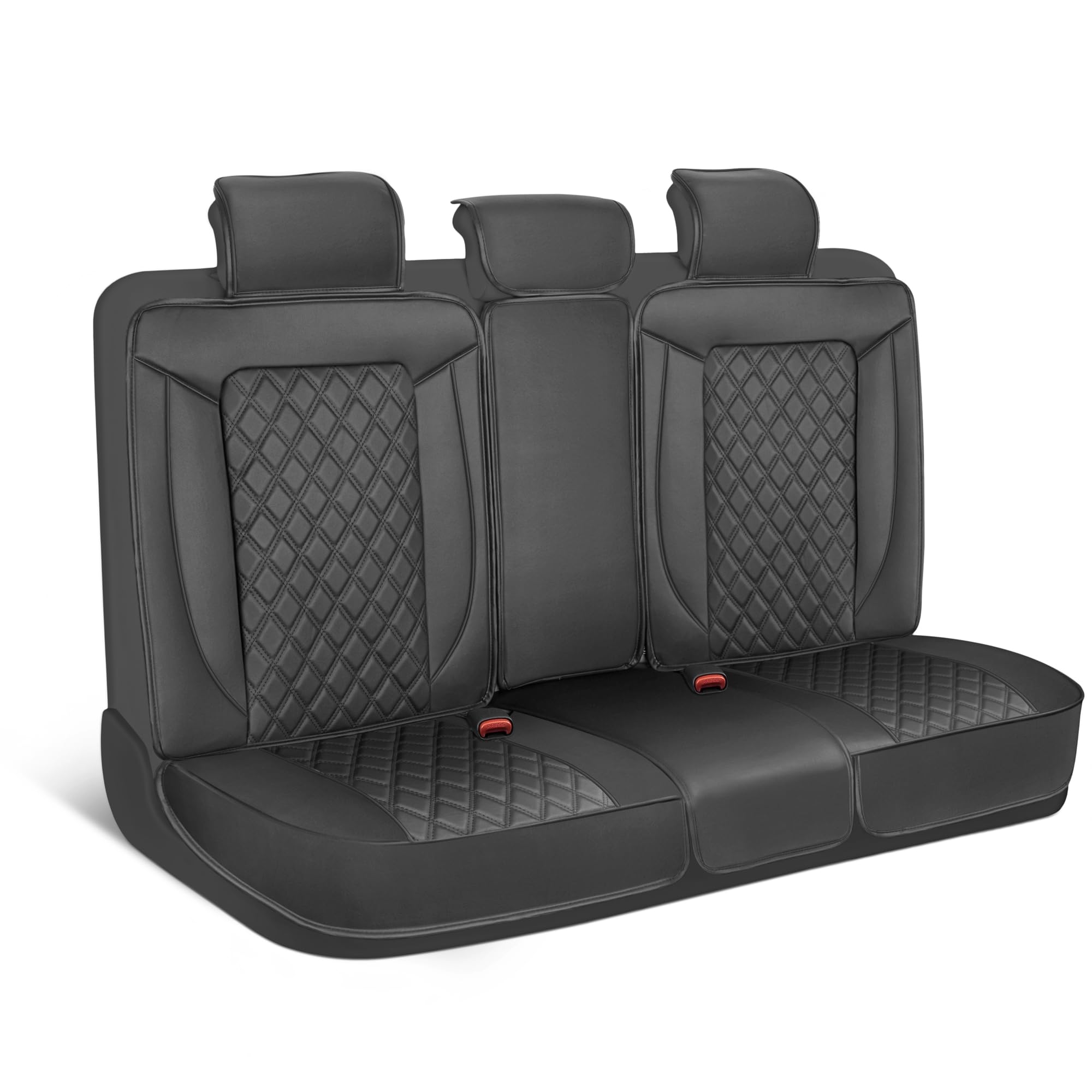 (モーターボックス) リアカーシートカバー ? プレステージエディション フェイクレザー ブラック ベンチシートカバー 自動車用 ? ダイヤモンドステッチ クッションシートプロテクター 自動車アクセサリー トラック SUV 車用 ? バックシートカバー