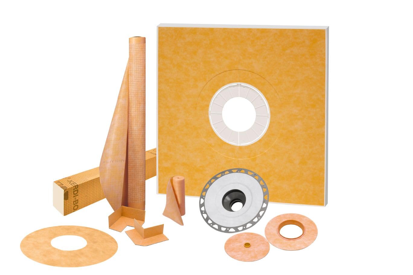 schluter kerdi-shower kit 48\" x 48\"", pvcフランジ"