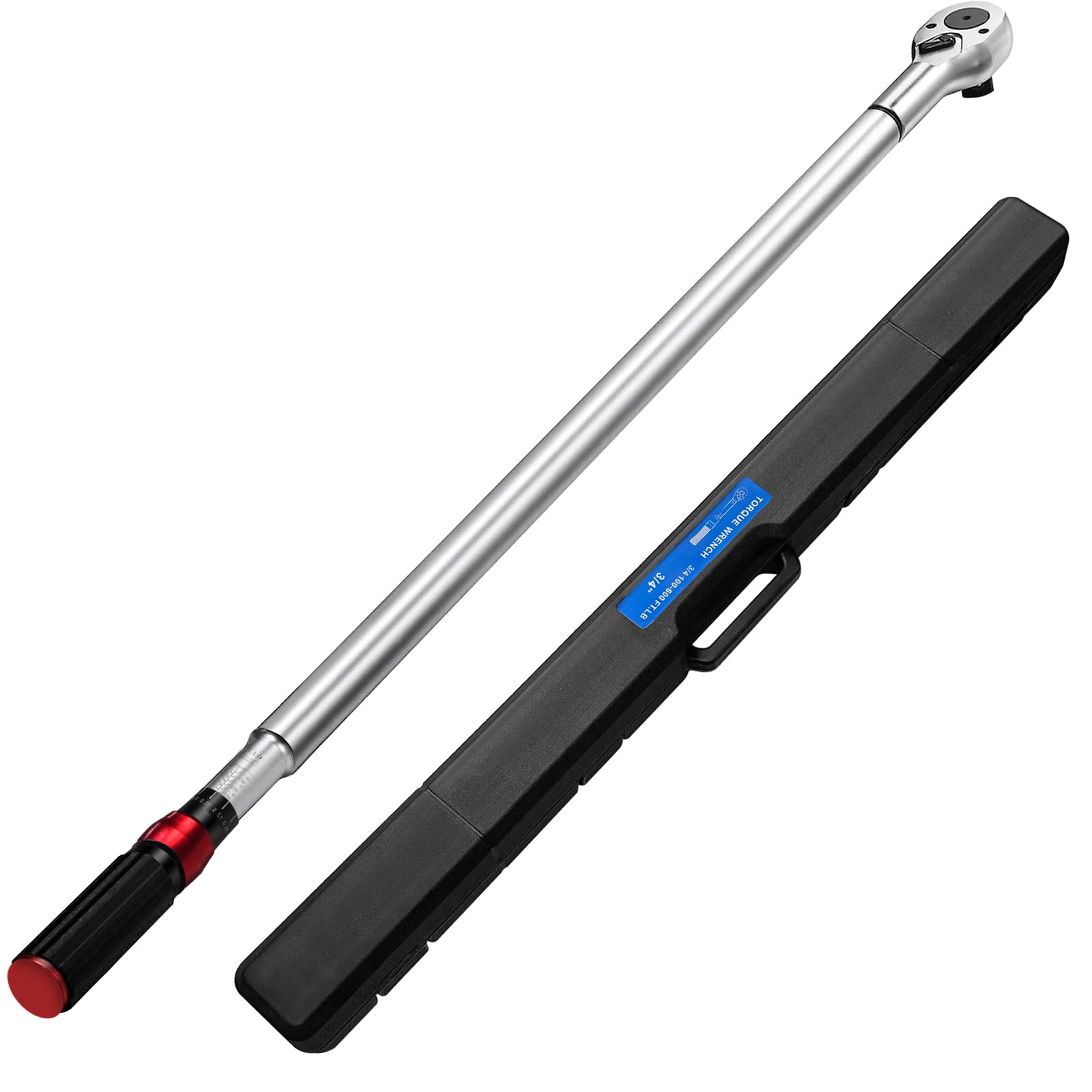 Roartisa 3/4トルクレンチ 100-600ftlb/135.5-815Nm デュアル方向調整可能 高精度トルクレンチ 3/4ドライブ ±3%クリックトルクレンチ バックル付き 車 トラック オイルリグ オフロード機器用