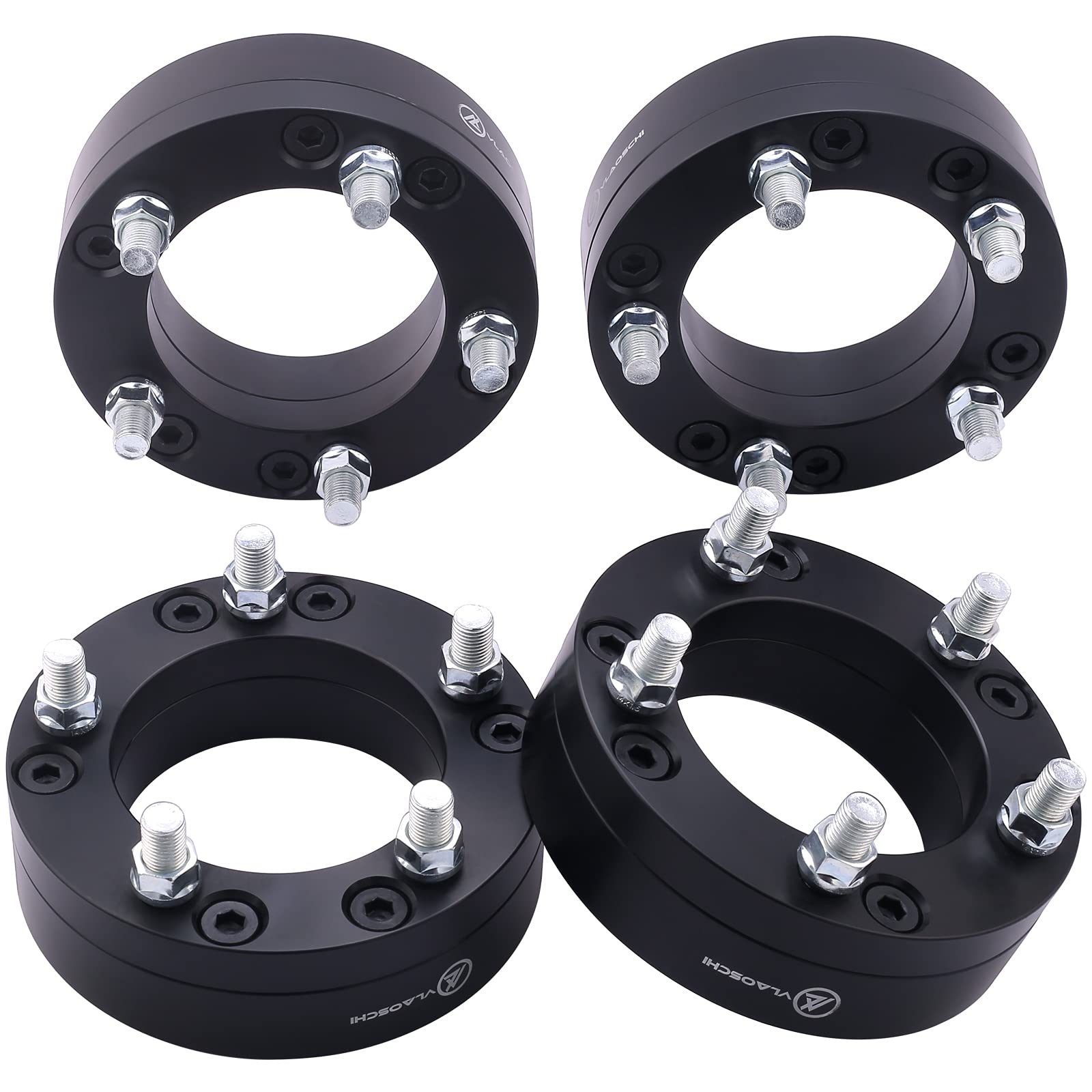 ブラック フォージド 6x5.5~5x150 ハブセントリックホイールアダプター 2インチ トヨタシェビーGMC6ラグ6x139.7トラック対応 5ラグ5x150リムに適合-4個パック
