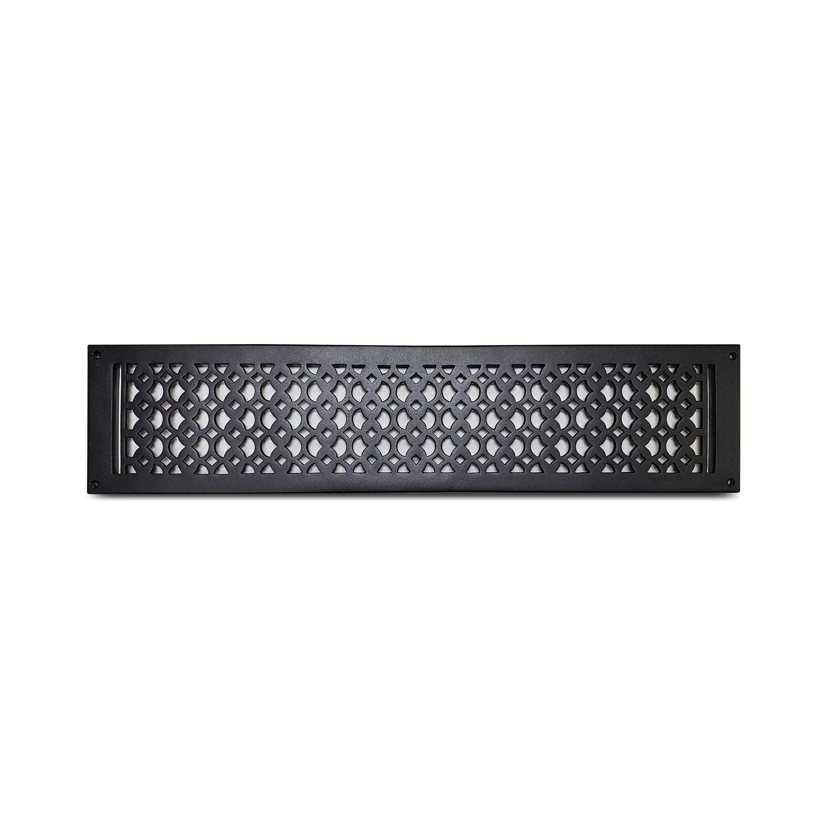 鋳造アルミニウム エアリターングリル 6インチ x 30インチ (ブラック)