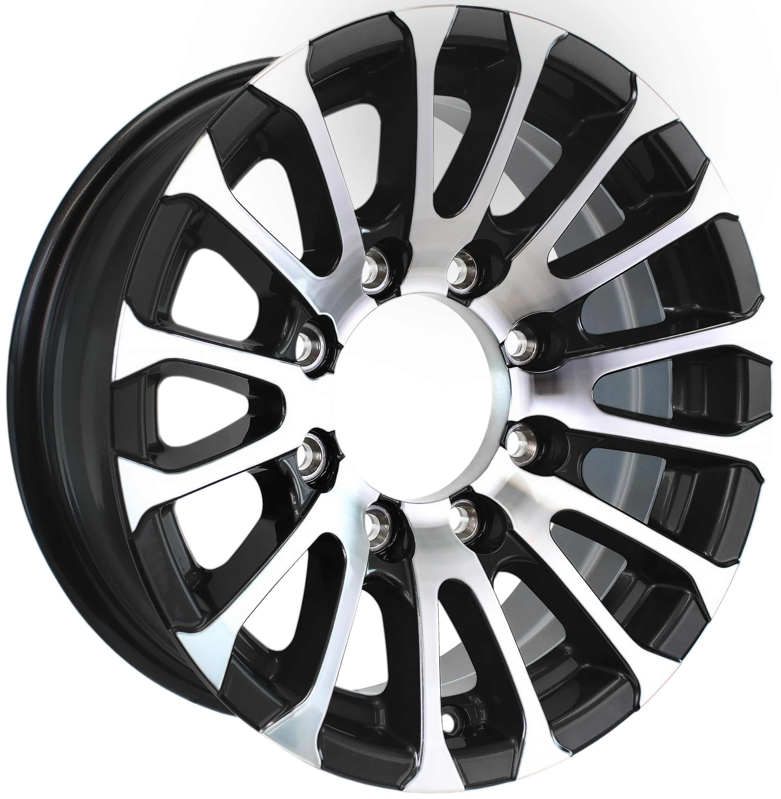 軽銀 トレーラ車輪 16X7 16 X 7 8 引っ敷き 6.5 真っただ中 アバランチ つや消し 黒いこと リム