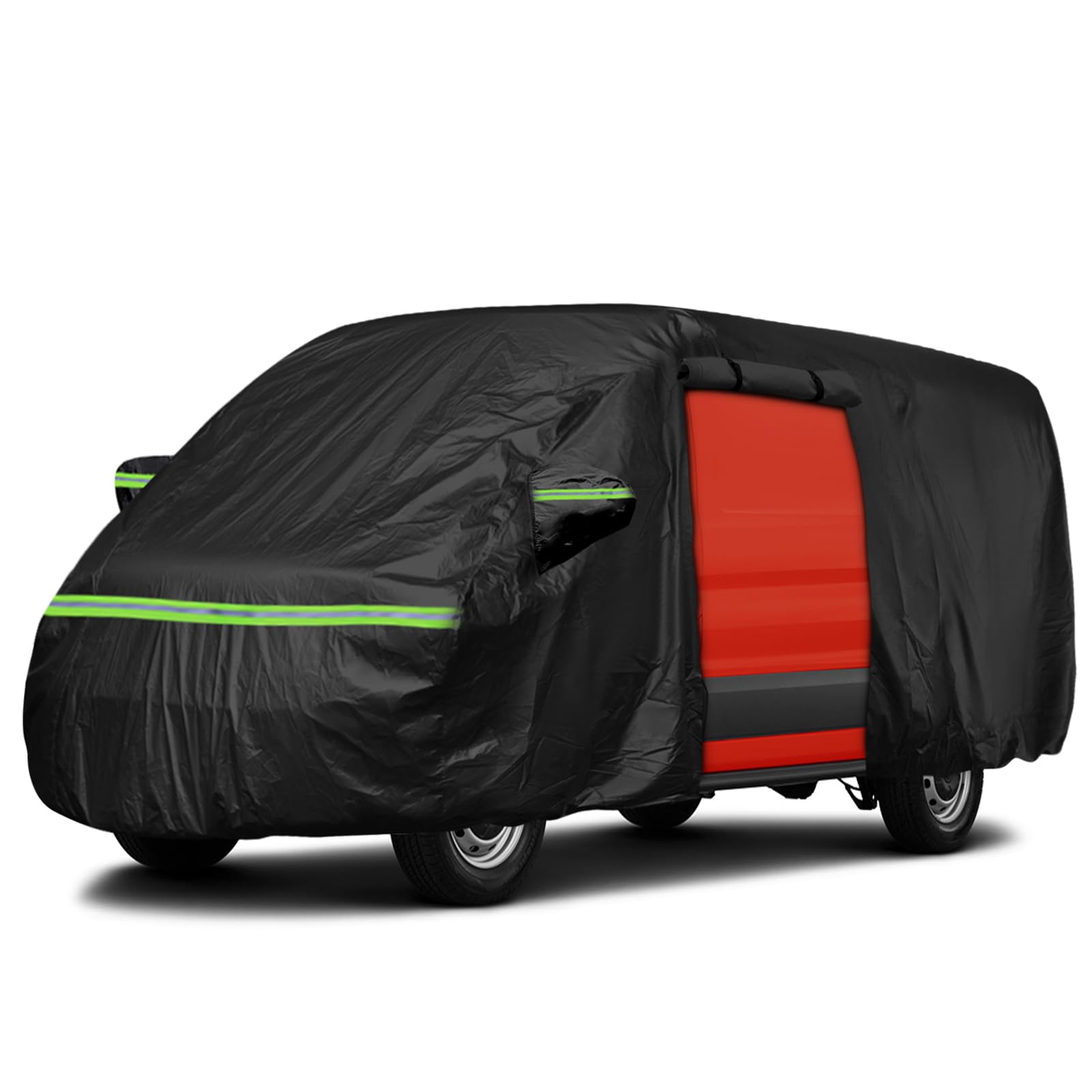 防水カスタムフルカバレッジバン カーカバー 2014-2024 Ram ProMaster &amp; Ford トランジットバン用 ロールーフ(LWB:260 x 84 x 100インチ)、全天候保護 傷、埃、雪シールド｜いいものばかり