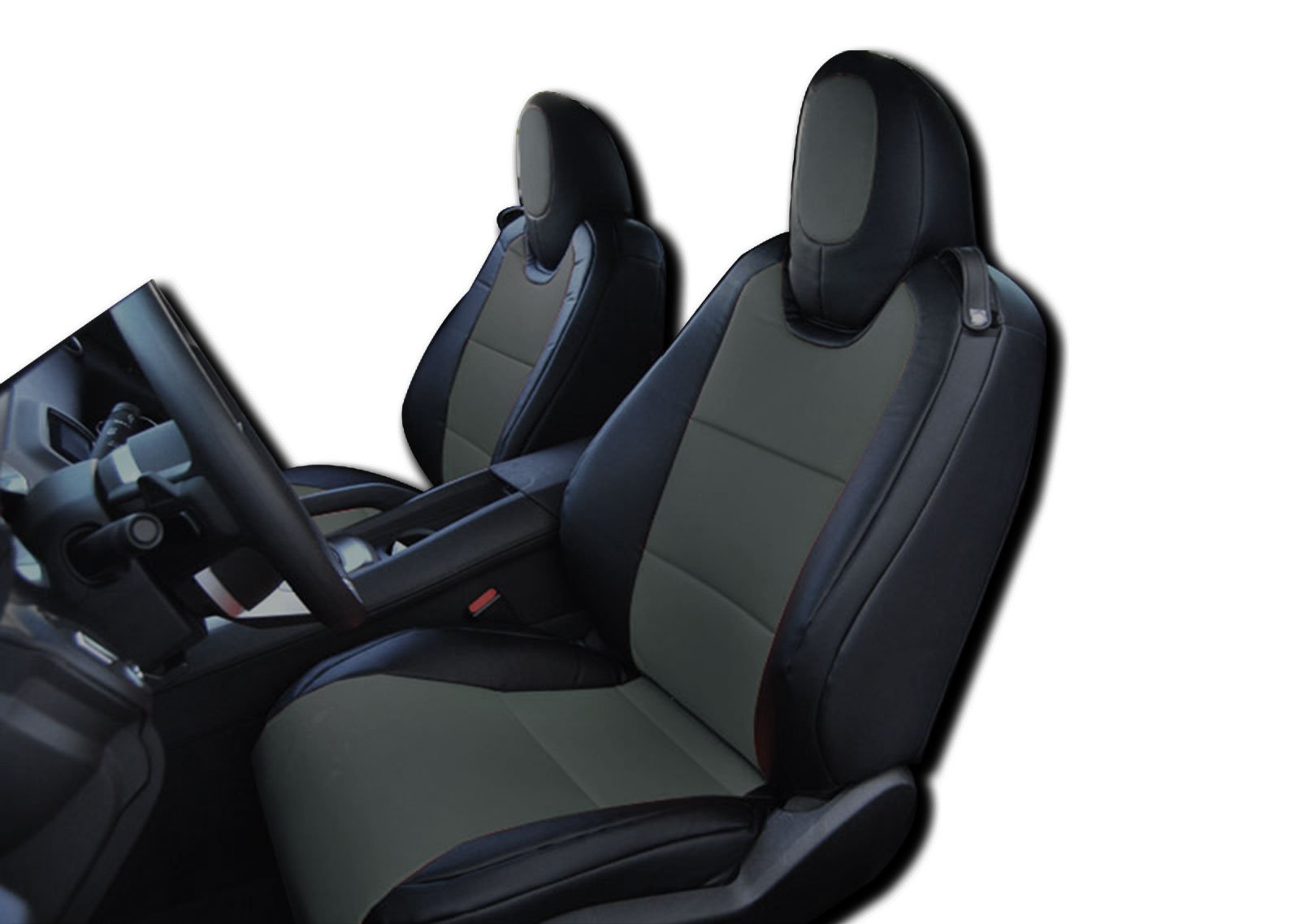 シボレーCamaro用 合皮カスタムフィットフロントシートカバー Camaro1013.Black/Charcoal｜いいものばかり