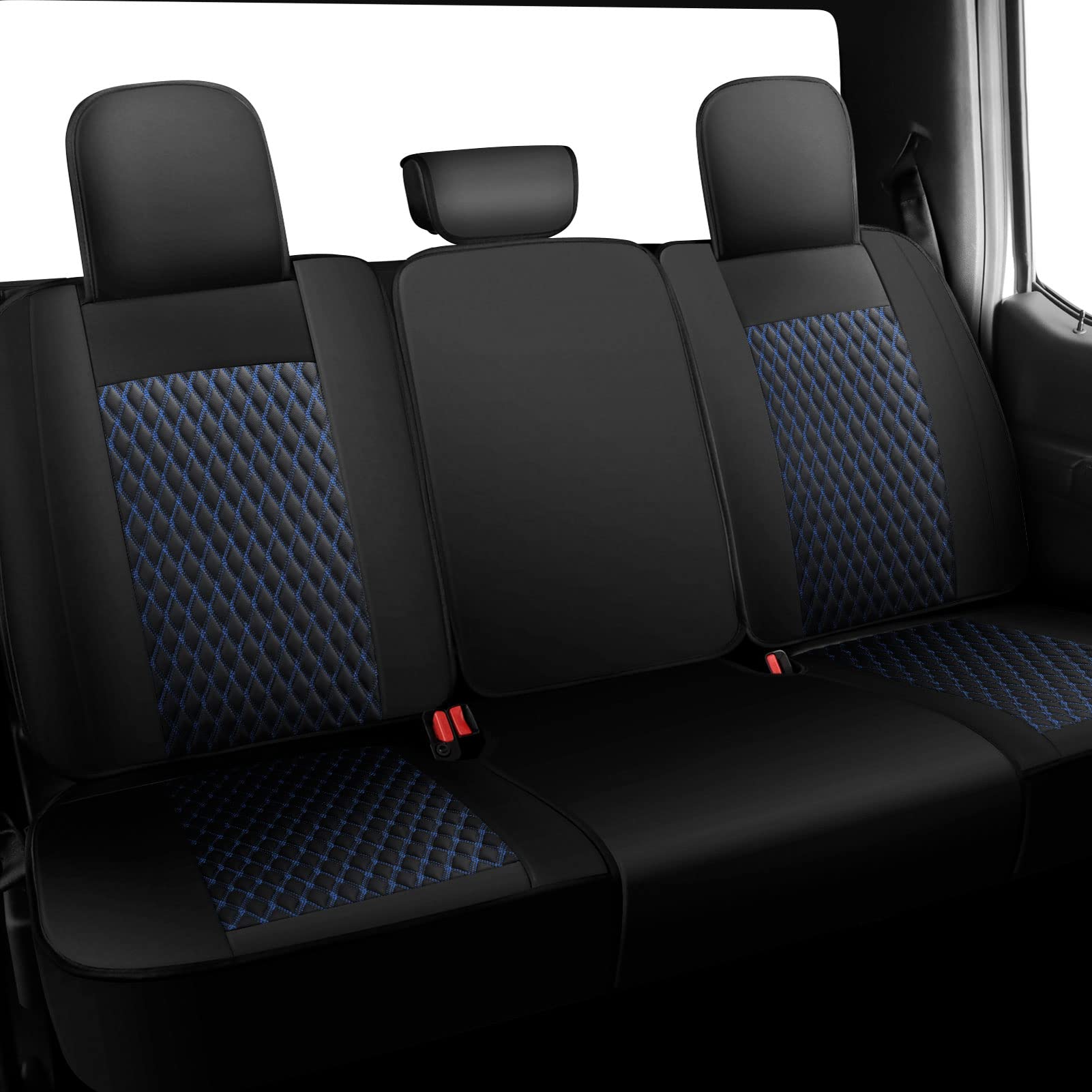 レザーシートカバー フルセット Ford F150 2009-2023、F250 F350 F450 2017-2023 カスタムスーパーデューティークルーキャブなどのピックアップトラックシートカバー (5点、黒いこと) その他-日用品雑貨・文房具・手芸