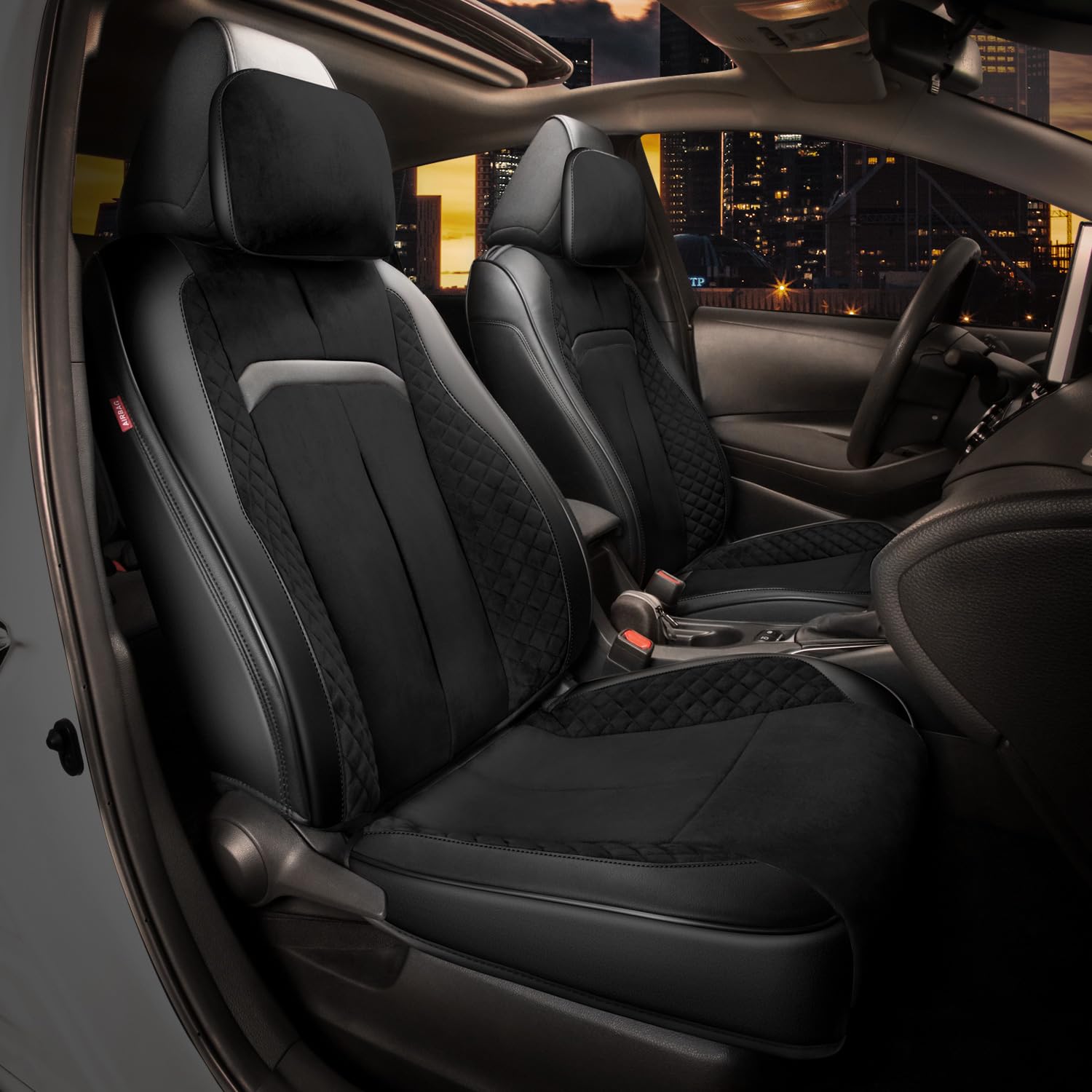 シリーズ 前列セット シートカバー ユニバーサル 車 トラック SUV ブラック CA-SC-VORIS-F-BK