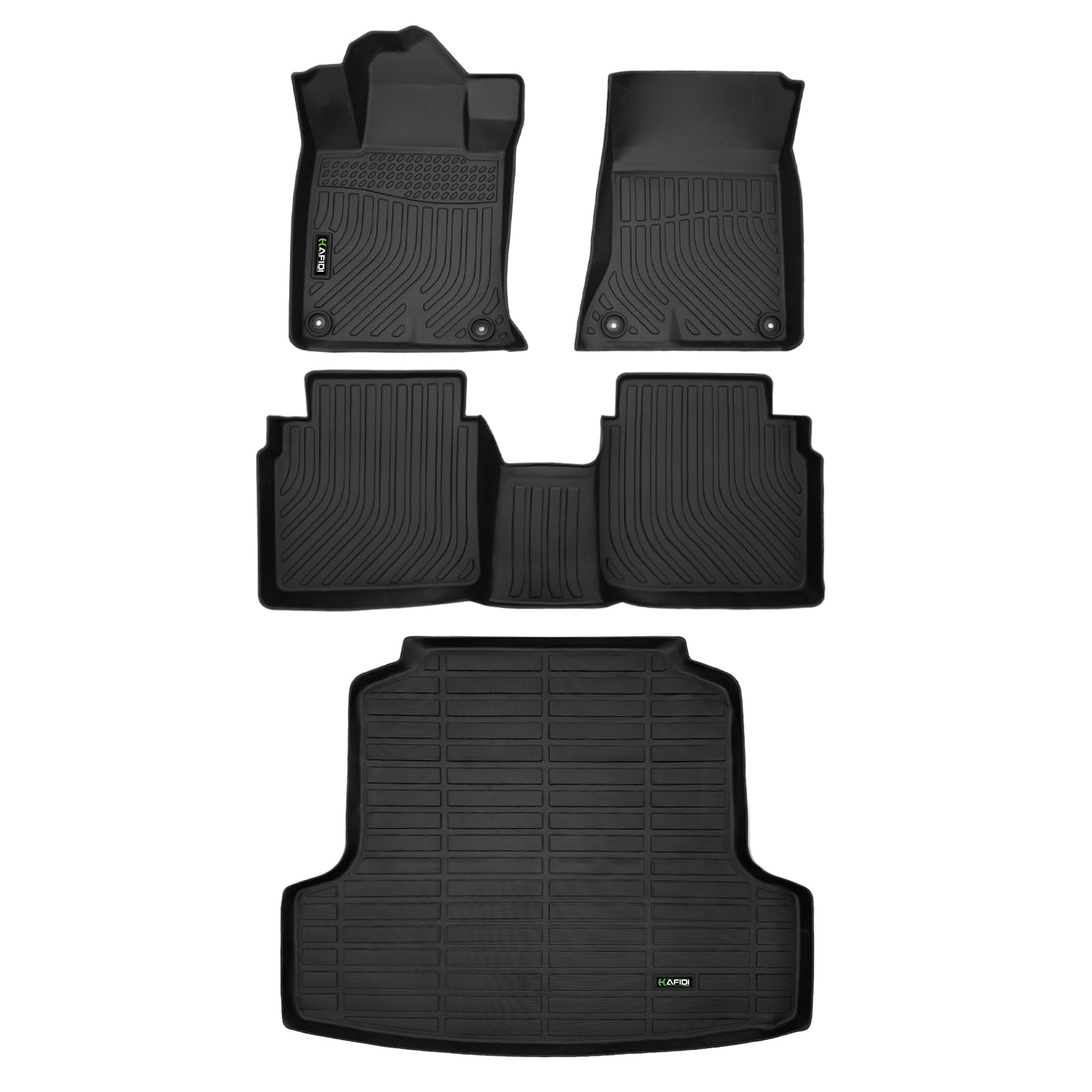 フロアマット & カーゴライナーセット 日産アルティマ 2019-2024 全天候保護 TPE 滑り止め 車 フルセット フロアライナー カスタムアクセサリー - ブラック