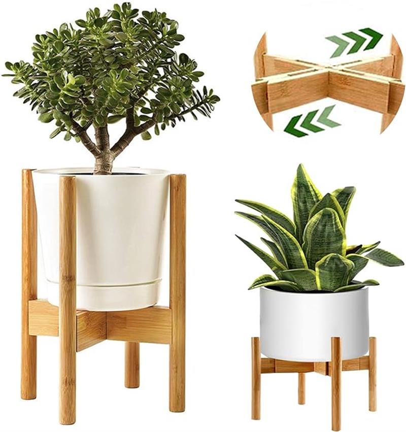 フラワースタンド 花台 竹製品 鉢スタンド プランタースタンド 植木鉢 植木鉢台 幅20.5-30.5cmまで調整可能 植木台 花ポットホルダ 組み立て簡単 鉢置き 屋外室内｜いいものばかり