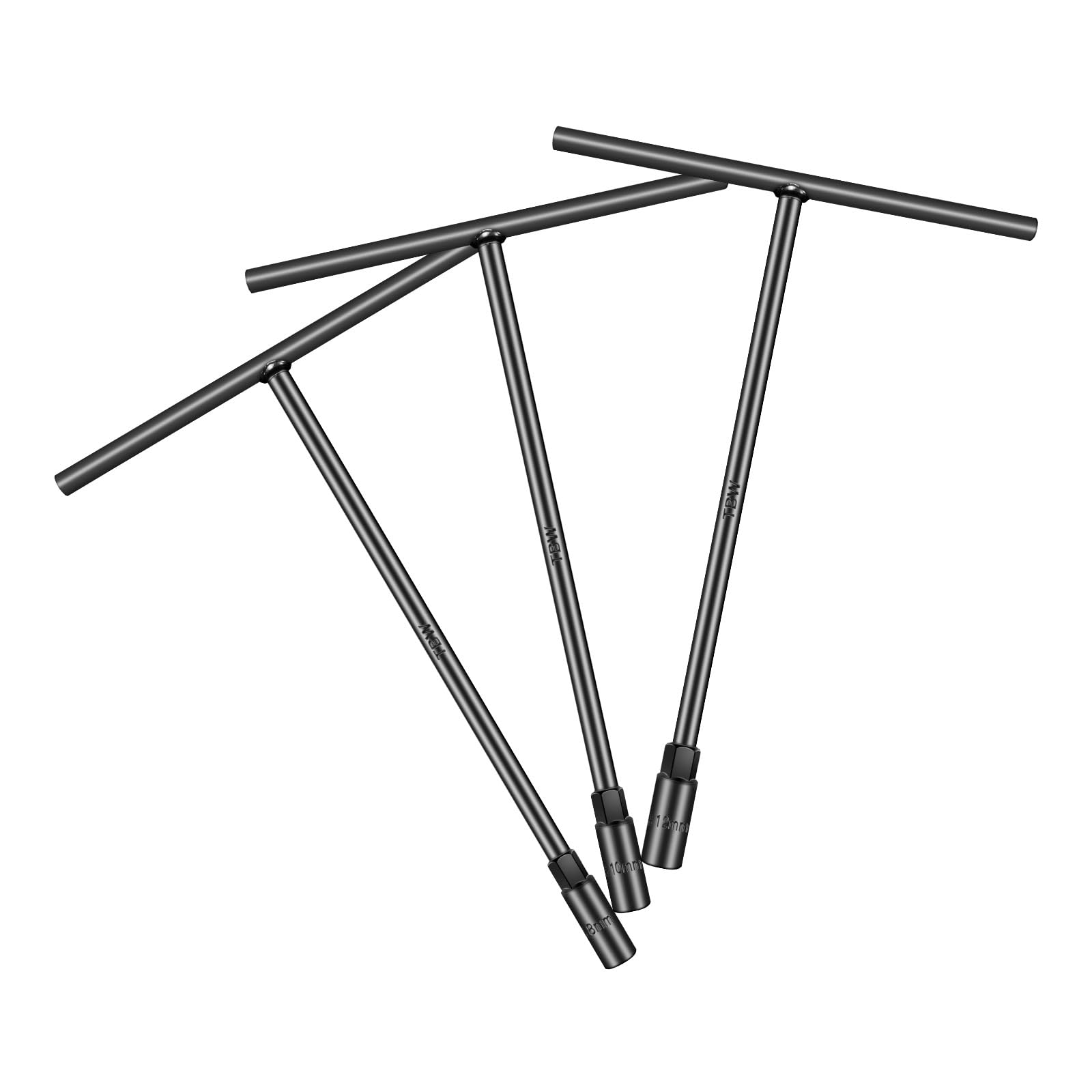 T-ハンドル メトリックソケットレンチセット 6点 (8mm 10mm 12mm) 六角ソケット オートバイ 自動車修理用 (3パック)｜いいものばかり