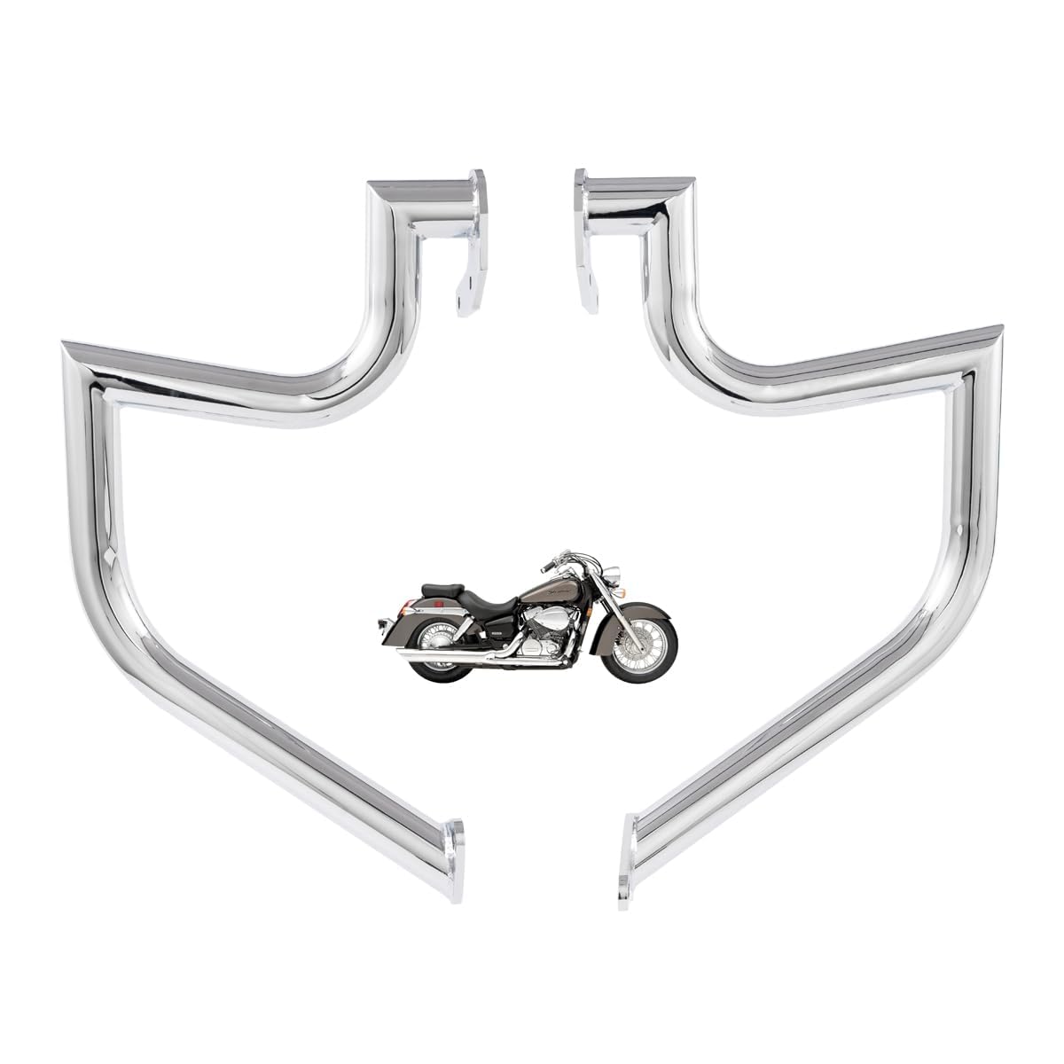 1.5インチ クラッシュバー エンジンガード ハイウェイバー Honda VT750C Shadow Phantom Spirit Aero ABS (クロム) 用