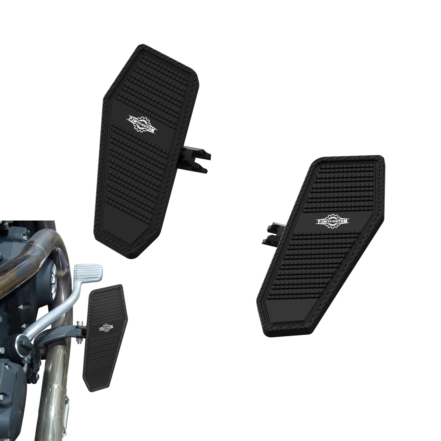 黒いこと スモール ミニ ライダーズ １番ウッド 立ち会い場ゲーム盤 フットペダルパッド フットコントロール 2018-24 ハーレーダビッドソン FX ソフテイルストリートボブ、置き目馬のり、ソフテイルスタンダードFXLRS、FXRST用 (黒いこと)