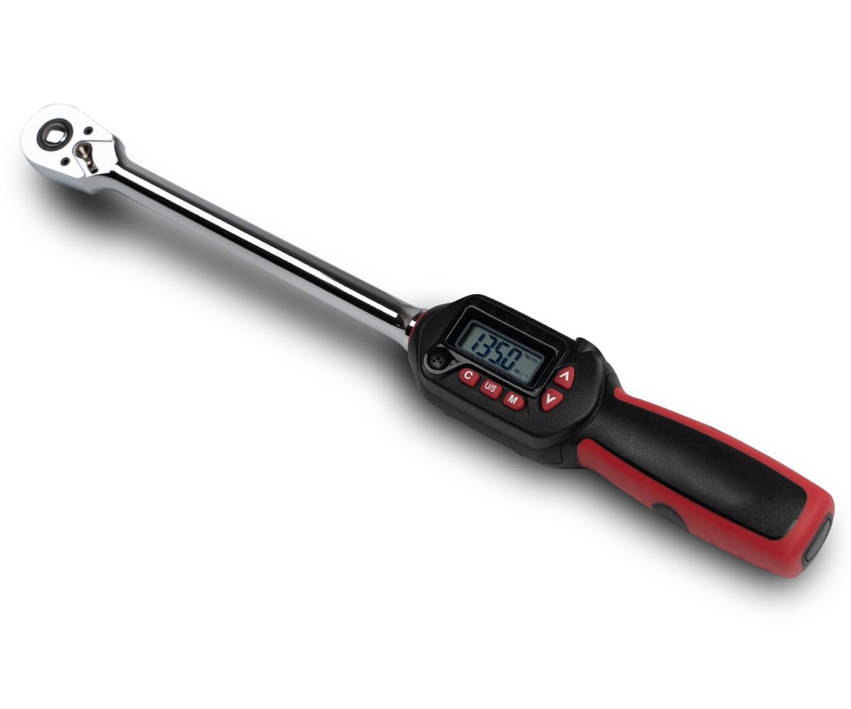 taphaツール3/8インチデジタルトルクレンチ5-99.5 ft-lbs (6.8-135 n-m)トルク範囲±2%精度、ledおよびブザー通知、プリセットメモリ、iso 6789試験および校正済み