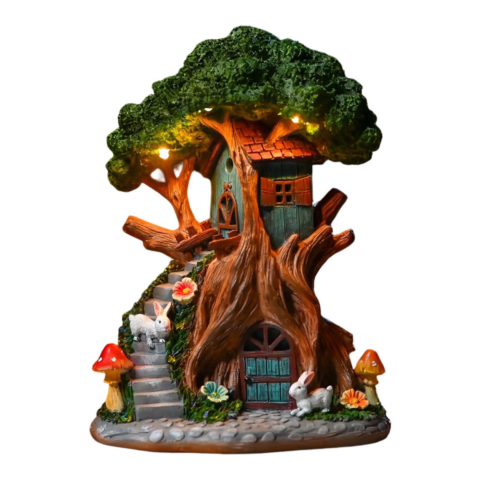 ソーラー御化けの家 | LEDともし火付き添い人園地図形 | ガーデンガーデンフィギュアオーナメントフィギュアオーナメント - 住みか有形の所有物者様向け、露台、後庭、気取らないほれ込む家、踏み分け道、入り口・入口、芝地、運動場、人道、私有車道用