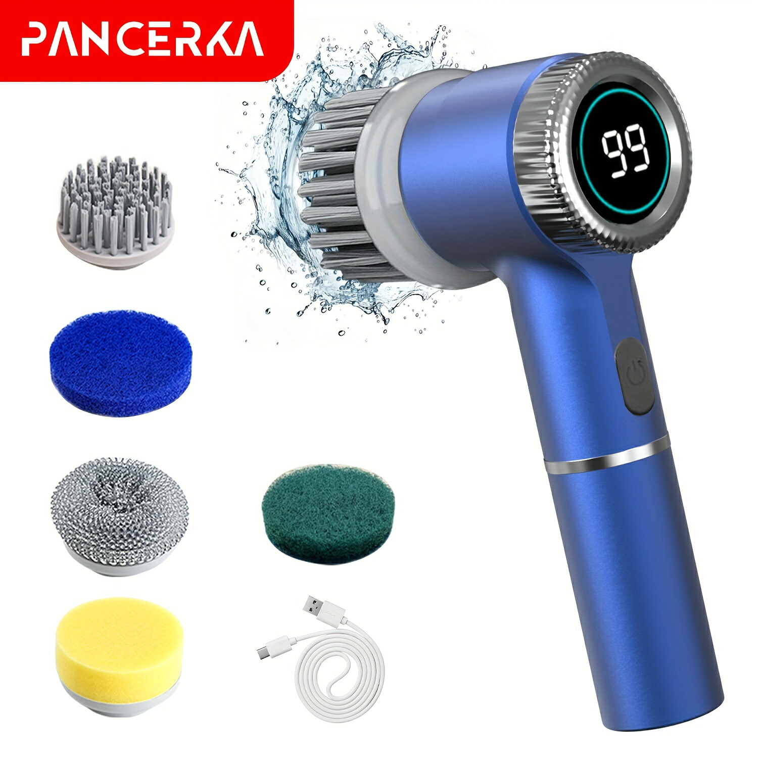 1仕かける、PANCERKA電動スピンスクラバー、5つの取り替えっこ能力のあるな毛はらい頂点付き添い人、TYPE-Cワット数吊りひも電動洗い濯ぎ毛はらい、3座標軸の迅速さ自然調整能力のあるなハンドヘルド申し受ける式シャワースクラバー、二階建てバスお部屋、勝手もと、湯ぶね、瓦、シャワー、洗い濯ぎ機材用 その他-日用品雑貨・文房具・手芸