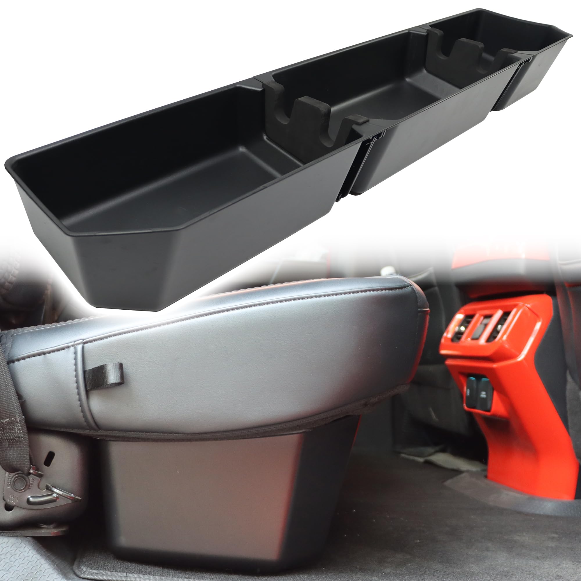 シート下収納ボックス 2015-2024 F150 \u0026amp; 2017-2024 F250 F350 F450 F550に対応 スーパーデューティー トランクオーガナイザーストレージ