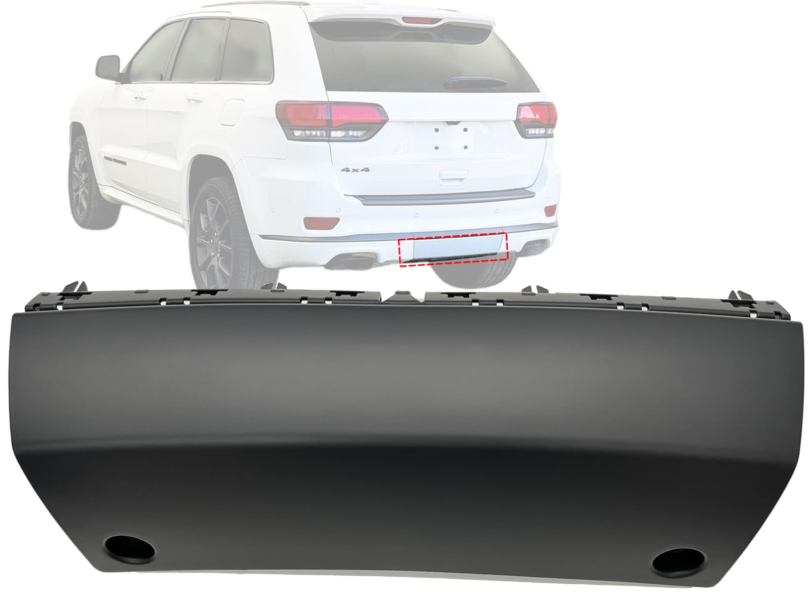 交換用リアトレーラーヒッチカバー 2014-2022 グランドチェロキー WK デュアルエキゾーストタイプ2 1WD24LAUAD 1WD25TZZAE CH1137102用