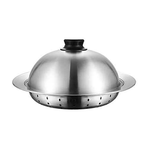蒸し器 フライパン用 24~28cm フライパン対応 ドーム型 蒸しプレート 蓋付き ステンレス 蒸し料理 フライパンにのせて簡単蒸しプレート 蒸しかご 野菜蒸し器 蒸しざる 油切り皿 調理器具 水切りざる かご 網 揚げ物かご 多機能 蒸し皿 蒸し台 セット