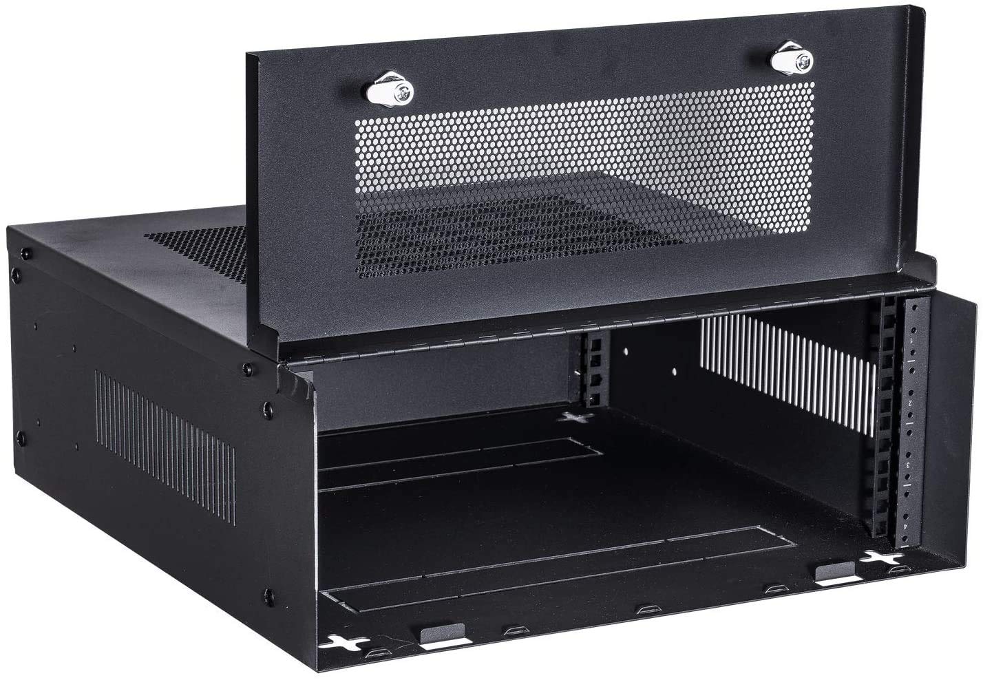高耐久16ゲージ DVRセキュリティロックボックス (ブラックグリッド 19インチ x 13.4インチ x 7インチ)