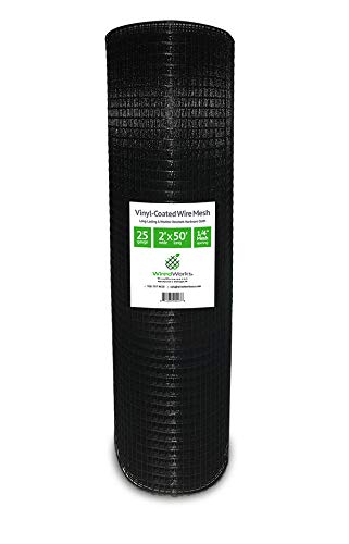 25ゲージビニールコーティングワイヤメッシュロール、ハードウェアクロス。 50\' x 2\' x 1/4\\\