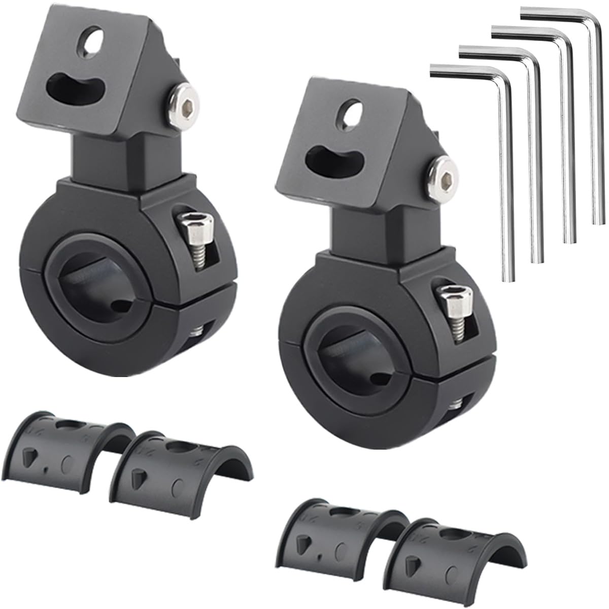 DAOKAI のオートバイの取付金具のキット 18-32mm の横の雄牛の棒の取付金具、調節可能なヘッドライトのフォグランプの土台のホールダー、普遍的なスポットライト ブラケット- 2set