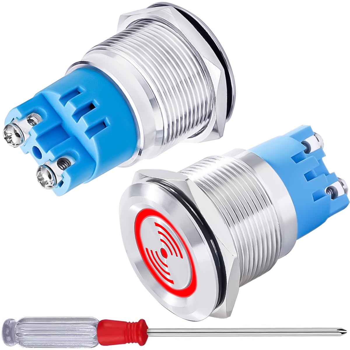 LEDブザーアラーム DC 12V 22mm 赤い LED の表示燈 ステンレス鋼の防水 電気コントロール パネル、DIY のプロジェクトのための抜け目がない警報健全な高精度 -2Pcs｜いいものばかり