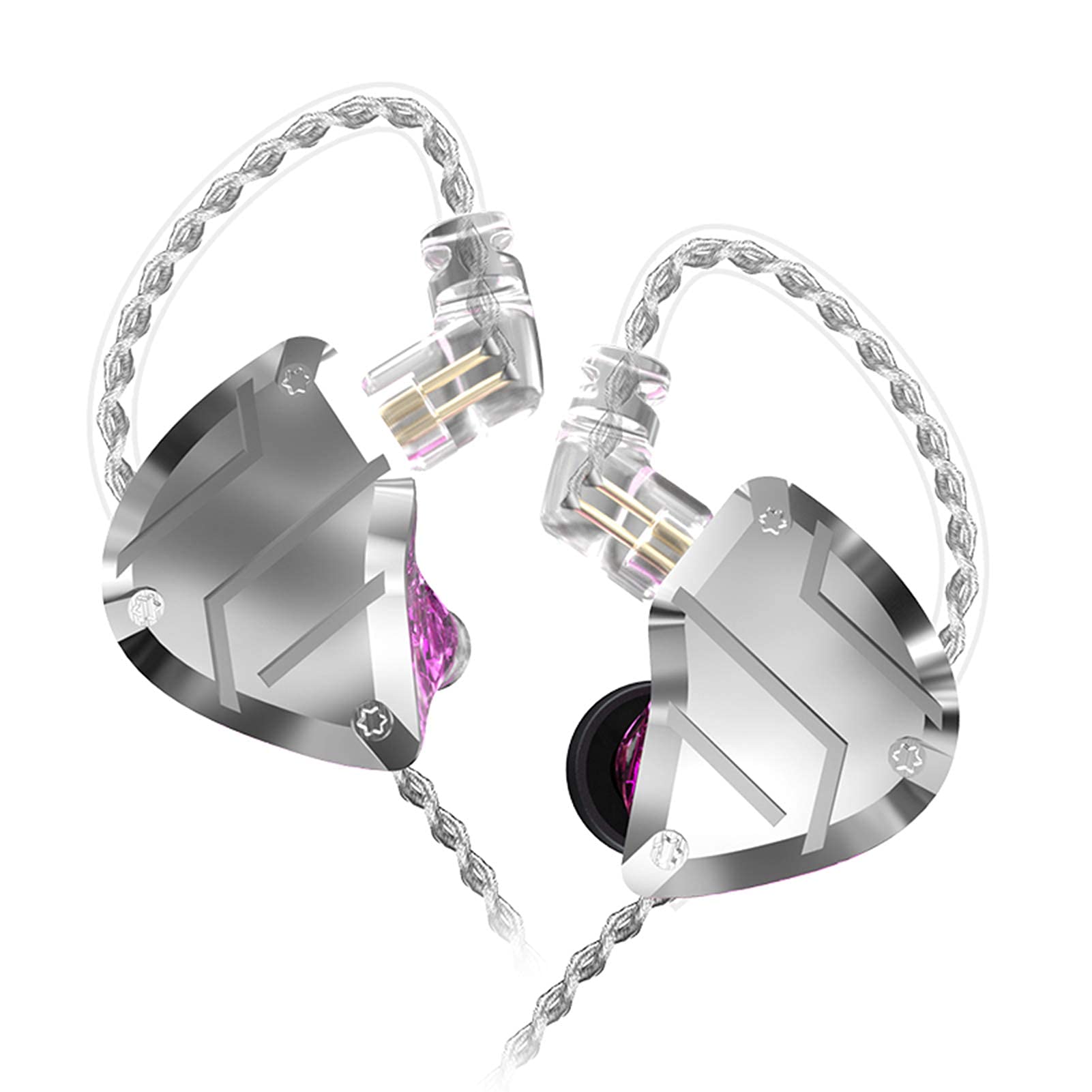 FEDAI CCA C10 PRO カナル型イヤホン 4BA+1DD インイヤーモニター ハイブリッド HiFi ステレオ ノイズアイソレーション IEM有線イヤホン/イヤホン/ヘッドフォン 取り外し可能なケーブルCPin付き (マイクなし パープル)｜いいものばかり