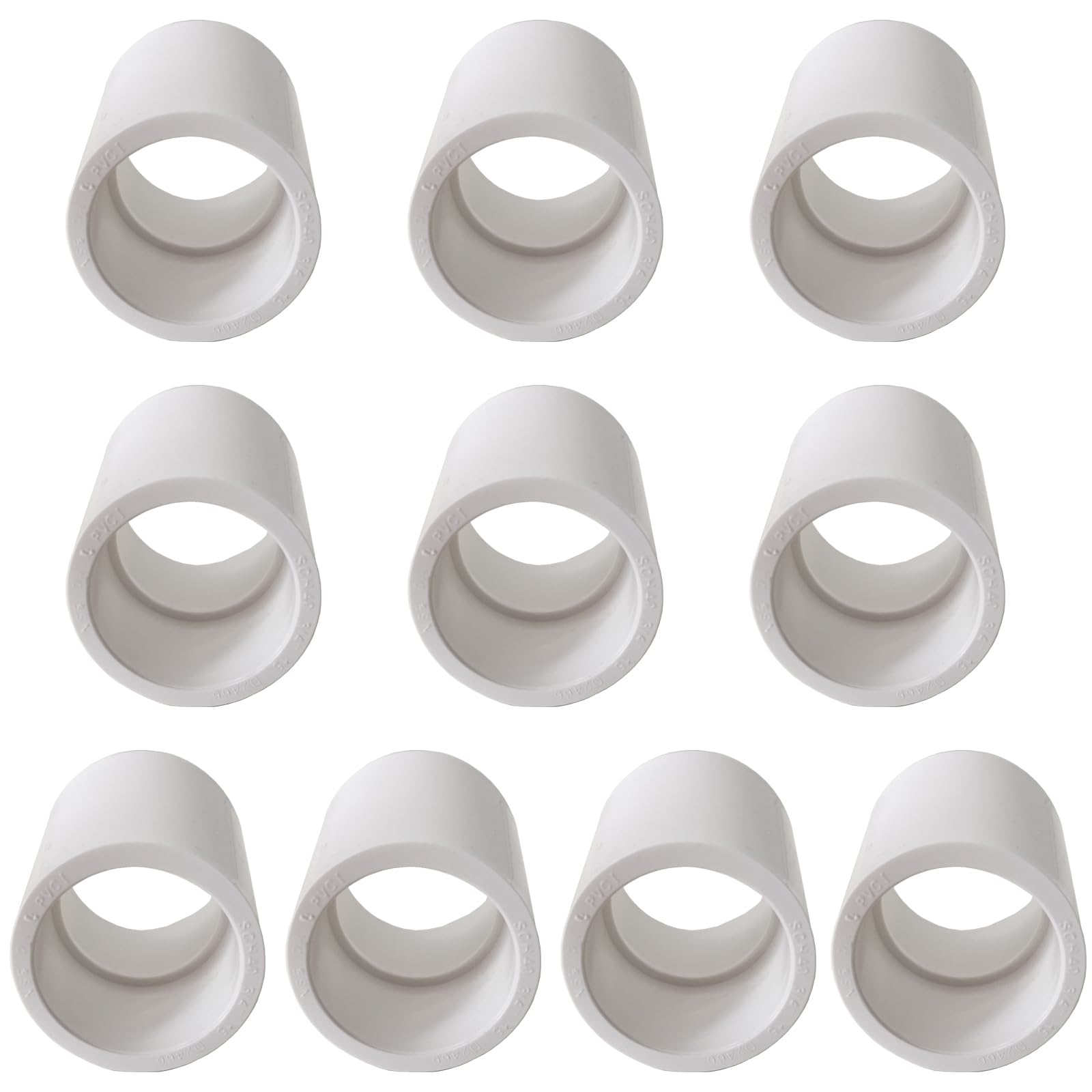 YTFSA10Pack 1/2in PVCカップリング、ソケットxソケット、Sch40 PVCパイプカップリングアダプターパイプあと継ぎ、PVCスリップソケットコネクタ、身寄り用または製作用PVC引っ切り無い剪断応力煙管あと継ぎ、白いこと