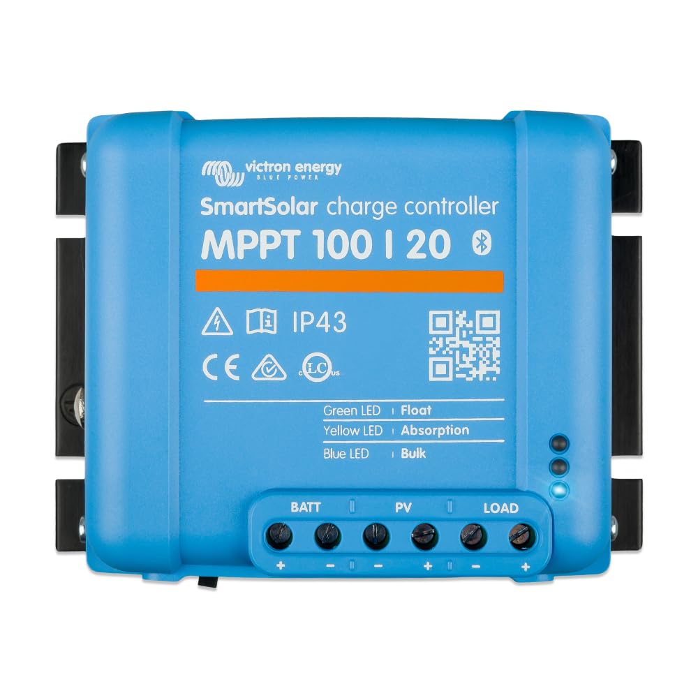 victron energy smartsolar mppt 100 v 20 amp 48 vソーラー充電コントローラー(bluetooth)