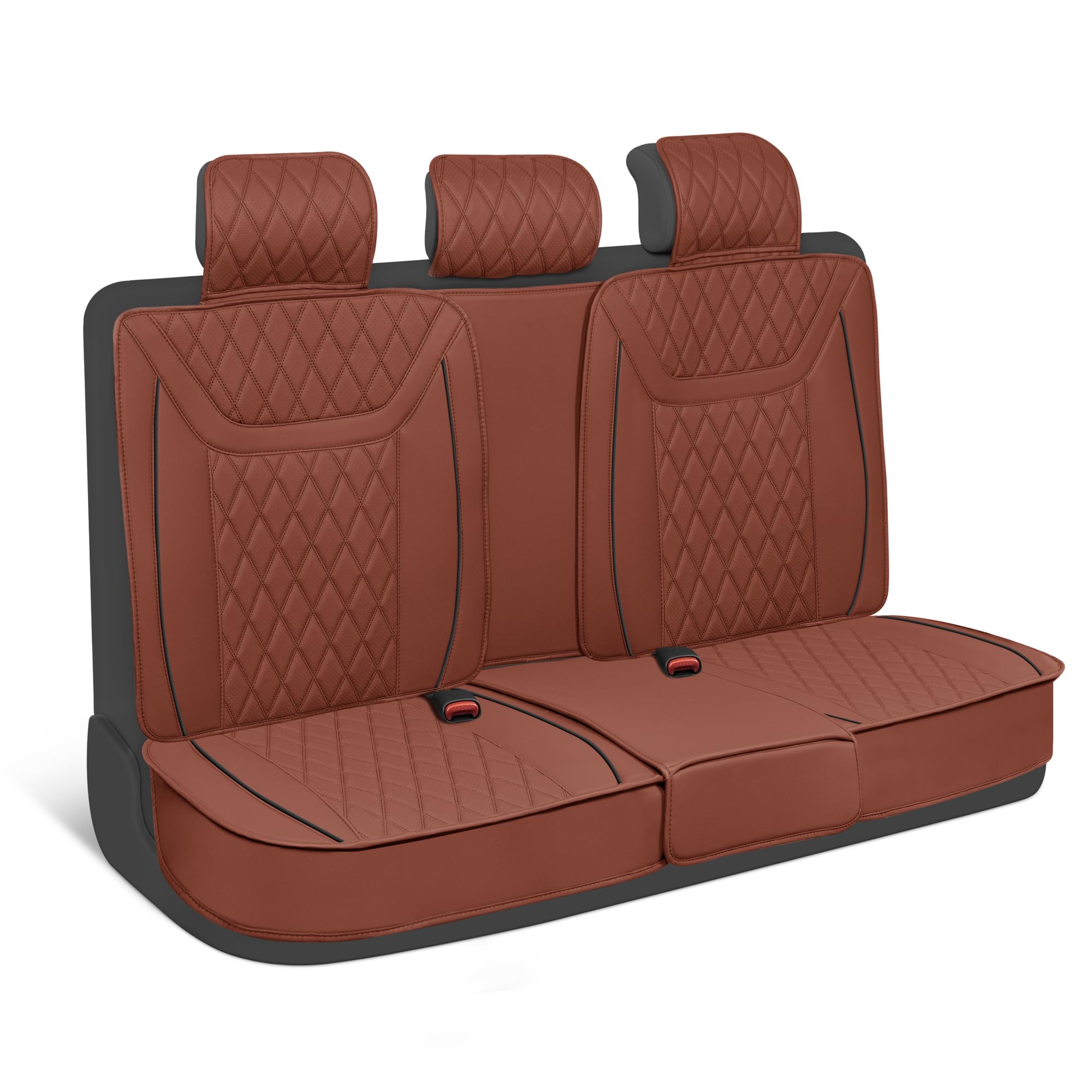 リアカーシートカバー ? Ranch Leatherette フェイクレザー テラコッタ ベンチシートカバー 四輪車用 ? 金剛石編み目 クッションシートプロテクター 四輪車付属品 貨物自動車 SUV 車用