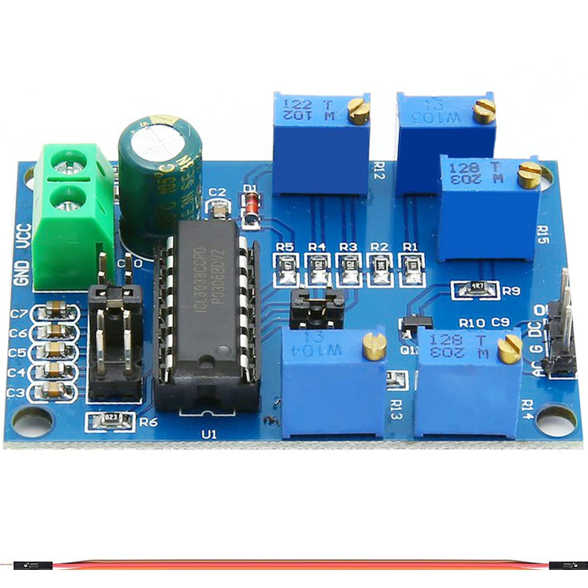 D ICL8038交通信号の発生機モデュール10サイクル-450KHzの中型の低出現率の発生機DC12-15Vのデュポン有線テレビが付いている３角形か矩形か正弦波の交通信号の源の発生機モデュール