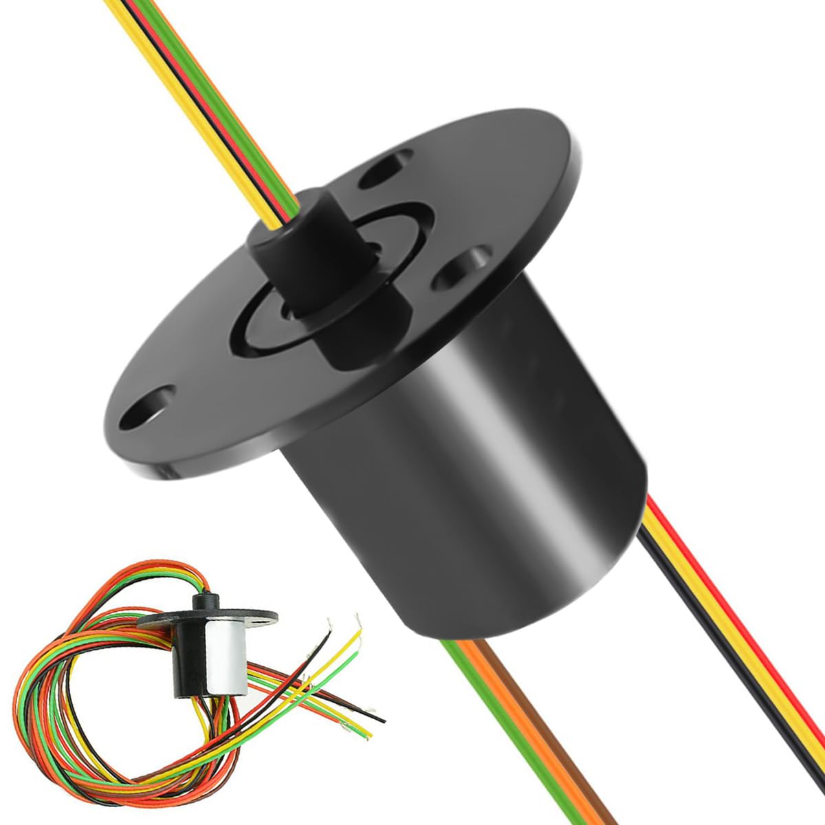 D カプセル スリップ リング、12.5 mm 300Rpm 360 ° 回転ジョイント 6 ワイヤ V 溝リング信号送信電気 CIRCUITSx2A モニター ロボット電気試験装置用