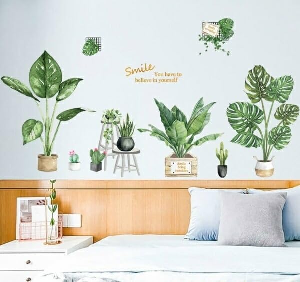 ウォールステッカー おしゃれ 植物 海 花 木 南国 グリーン モンステラ ヤシの木 カフェ リーフ トロピカル 文字 ヤシの葉 ハワイ かわいい ウォールシール 緑 サーフ 西海岸 壁紙シール 植木鉢 キッチン トイレ 夏 ビーチ インテリア 雑貨 窓 ガラス 観葉植物 葉っぱ｜いいものばかり