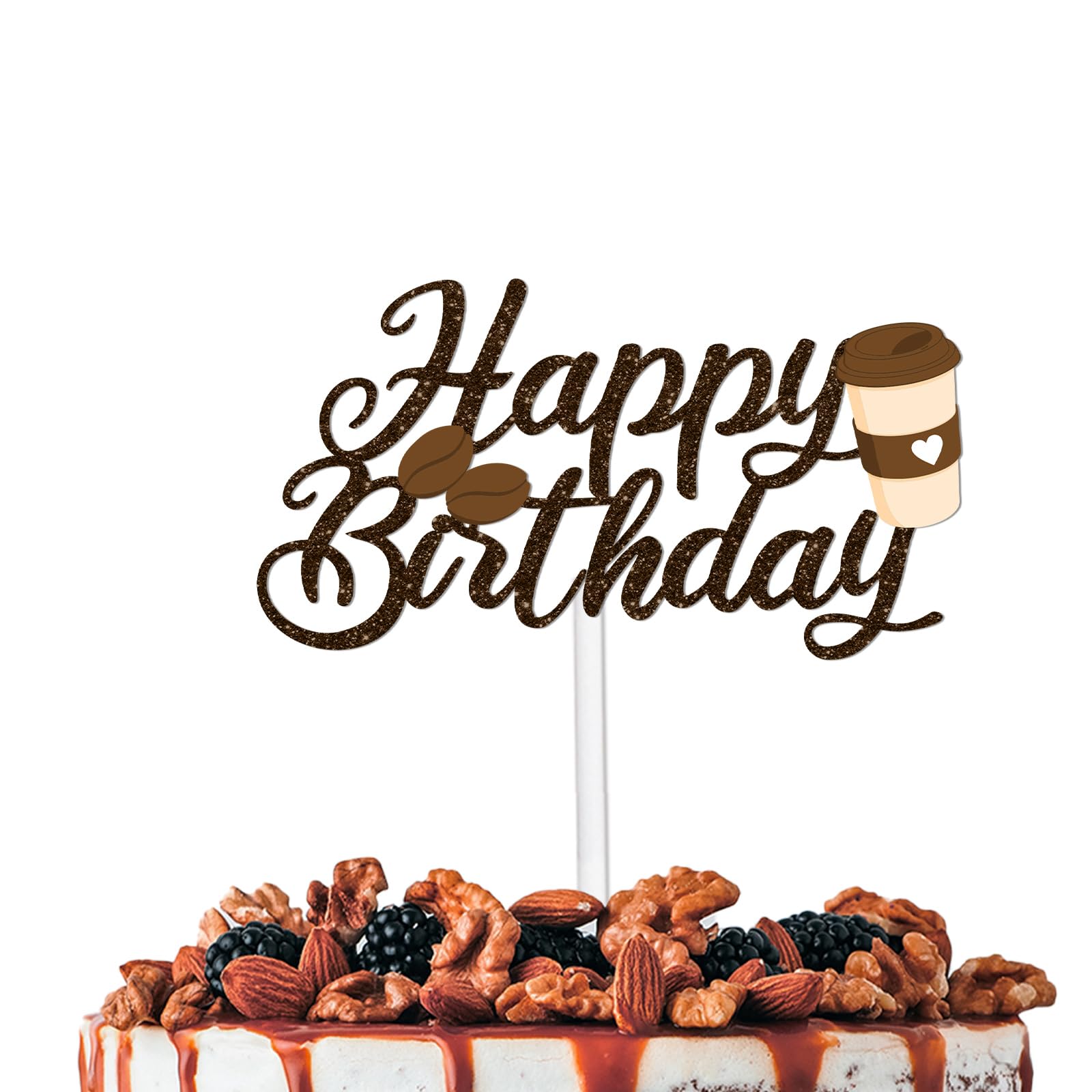 L-カルシウム-0576Alian Baby CakBrown グリッター 心うれしい誕生日 西洋菓子トッパー 珈琲豆 ドリンク 珈琲主題メロディ 寄り合い飾りもの装置 成人男性 お上さん 心うれしい誕生日 不死化日 御芽出度寄り合い かざり付ける装置