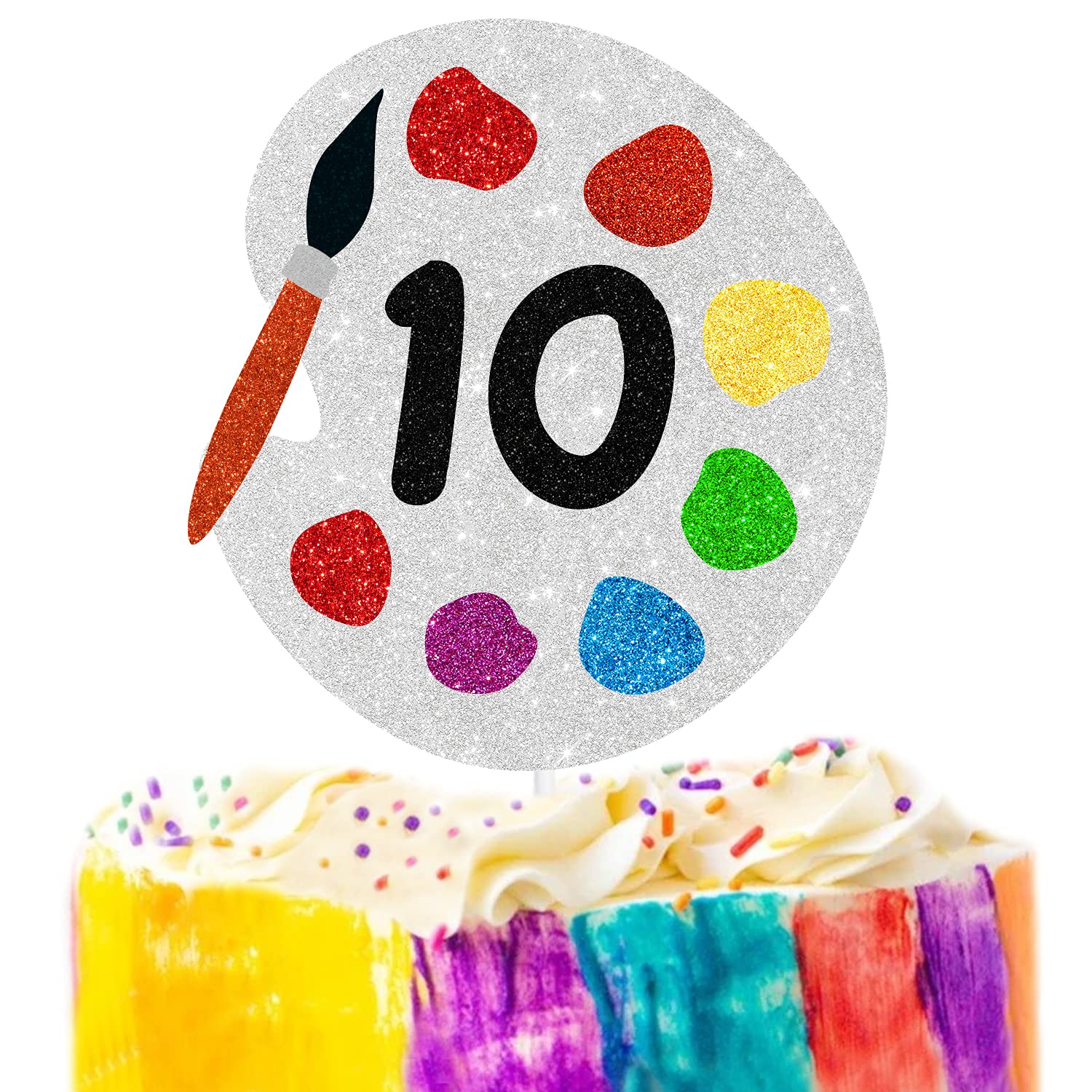 10歳の生まれ落ちる日西洋菓子トッパー ? アートテーマパーティーかざり付ける ? スライムパレットペインティング グラフィー 御坊っちゃん うしろ帯 ハッピーバースデーパーティーデコレーション設備